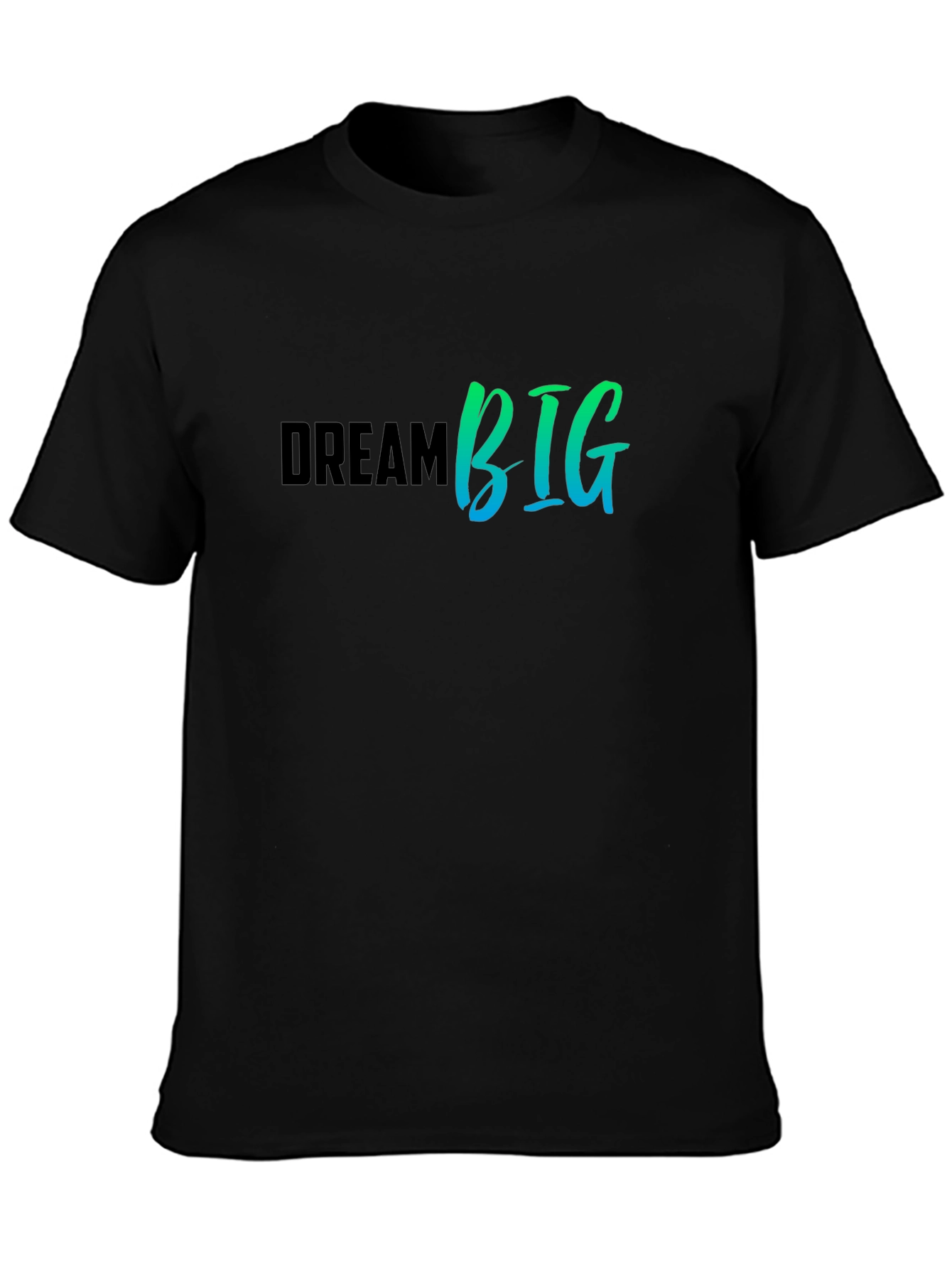 Black Dream Big Graphic Tee - Black Cotton T-Shirt view 3