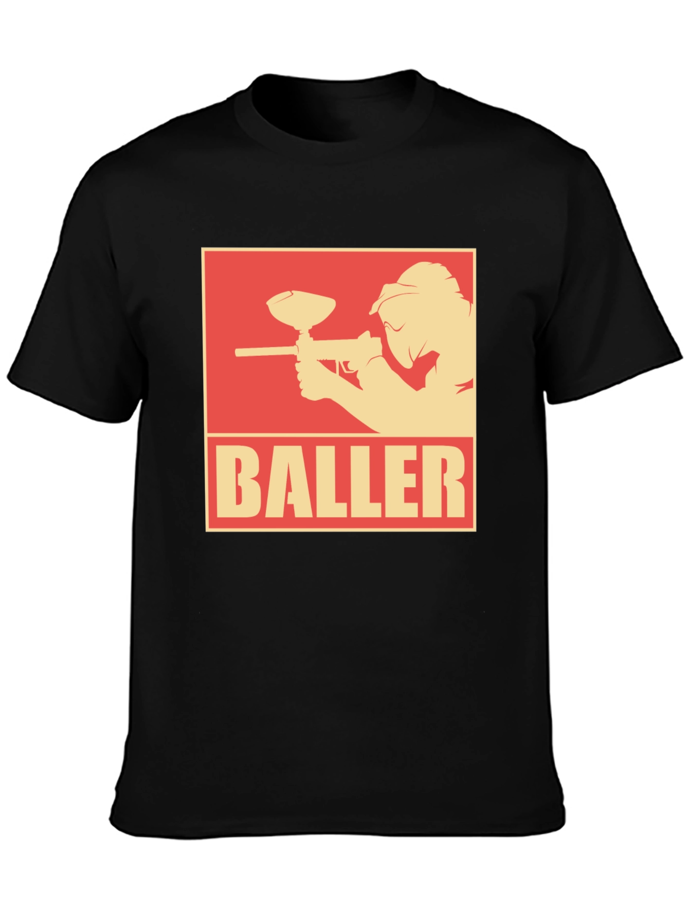 Black Baller Paintball T-Shirt - Black Graphic Tee view 3