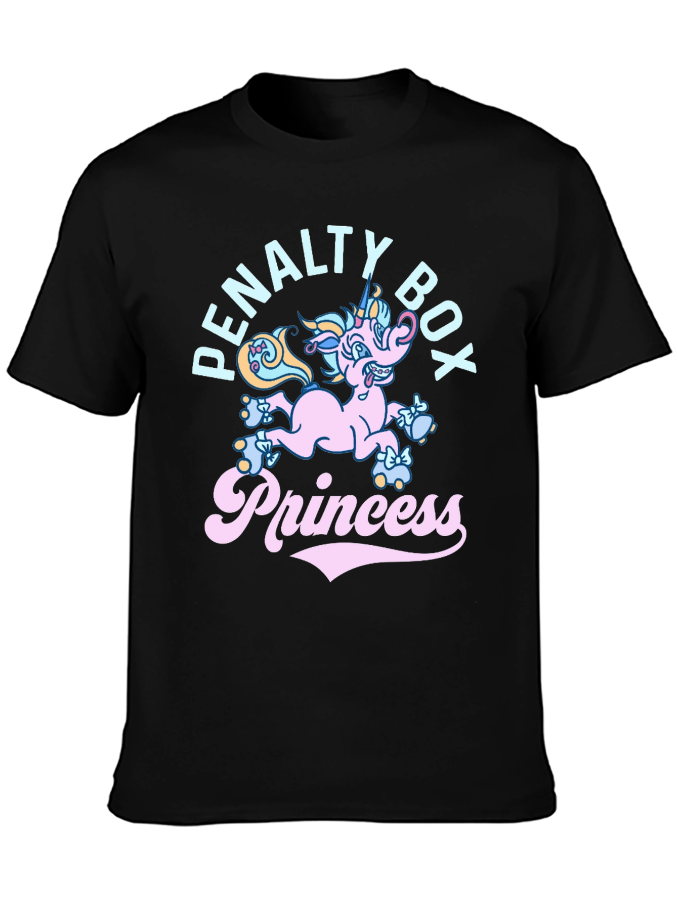 Black Penalty Box Princess T-Shirt - Funny Unicorn Tee view 3