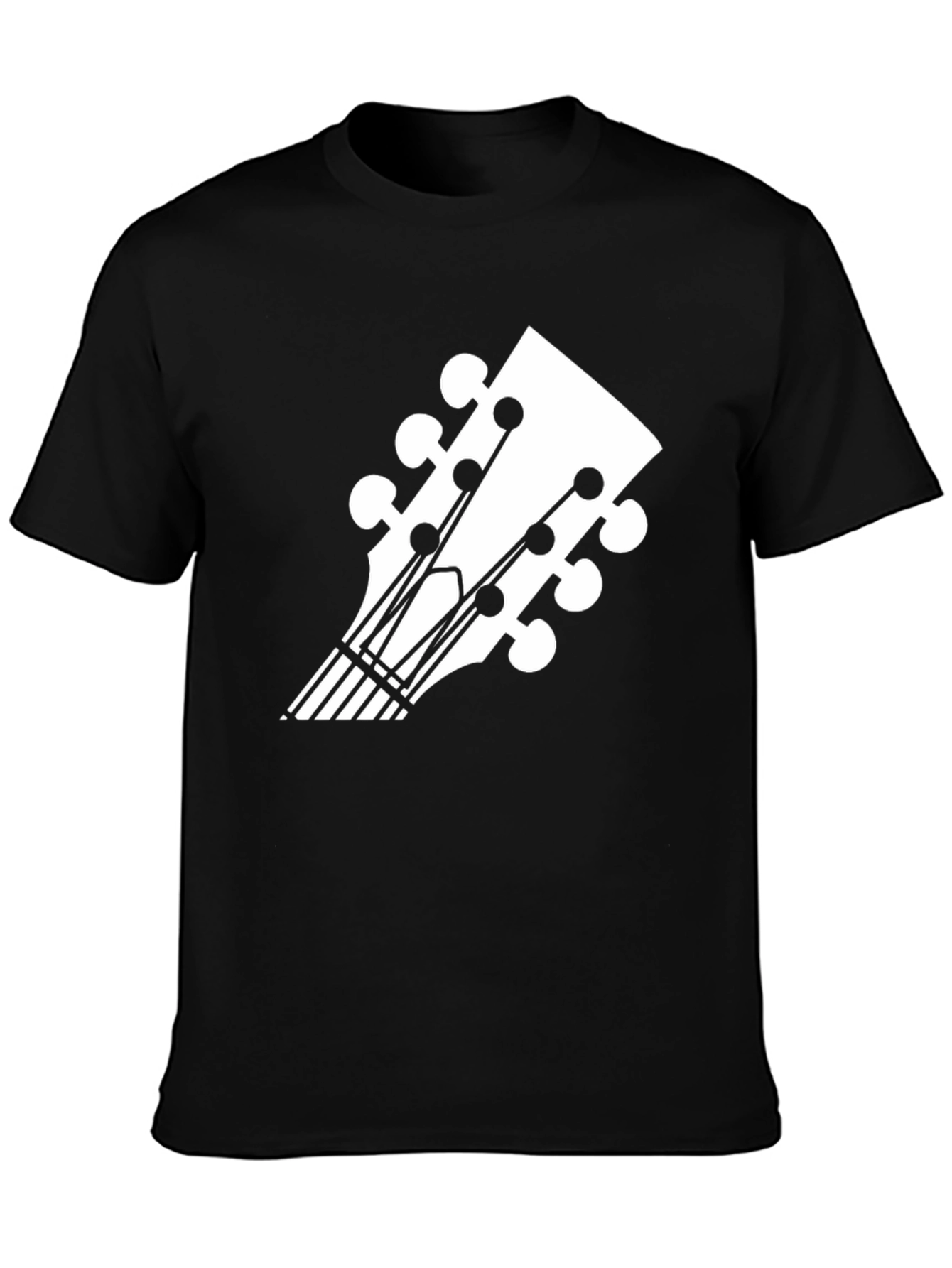 Black Guitar Headstock Graphic Tee - Music Lover's T-Shirt view 3