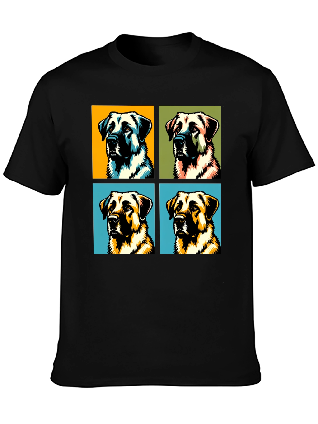 Black Dog Pop Art Black T-Shirt view 3