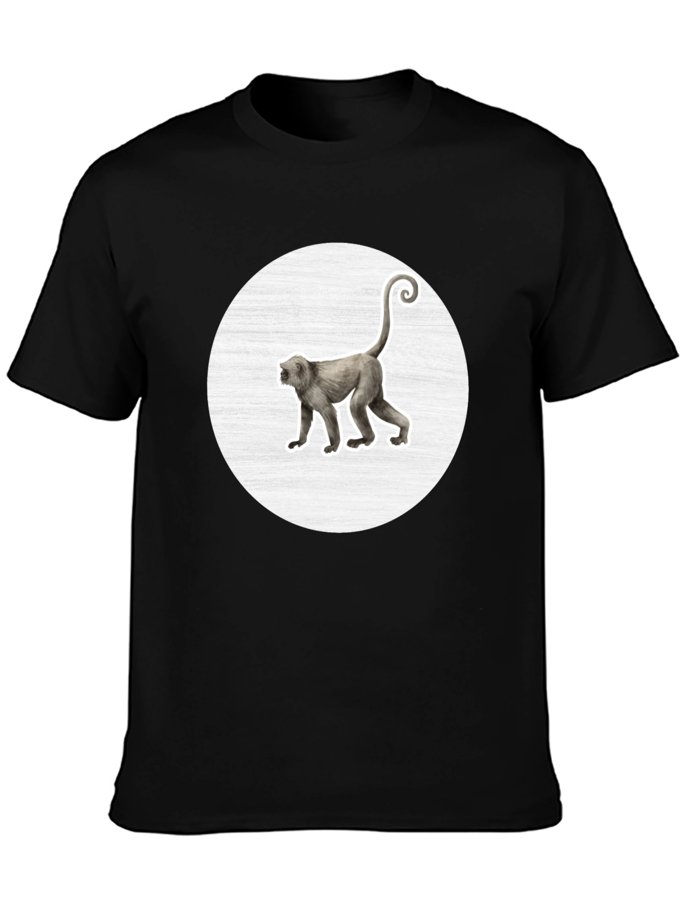 Black Monkey Graphic Black Crew Neck T-Shirt view 3