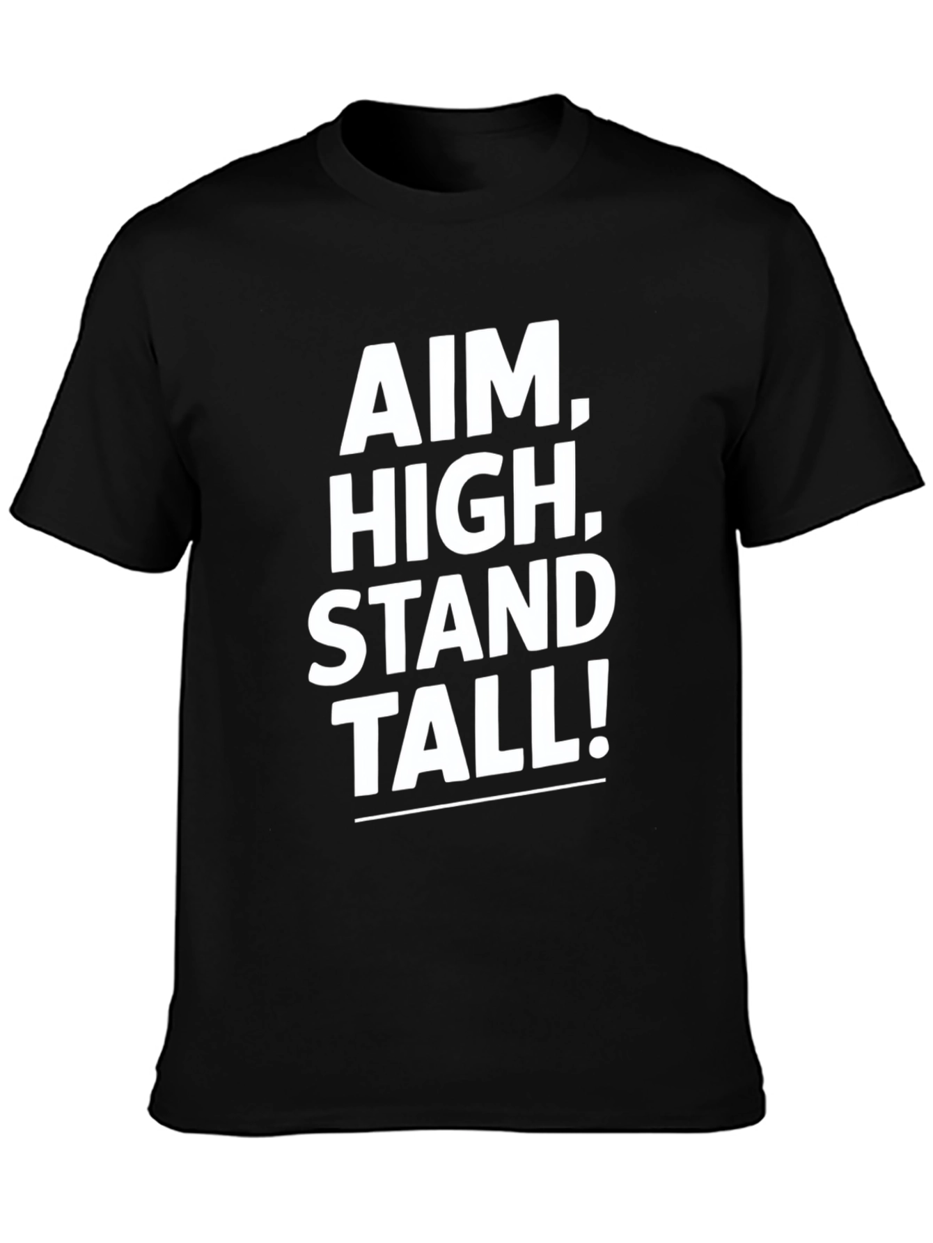 Black Aim High Stand Tall Black Graphic T-Shirt view 3