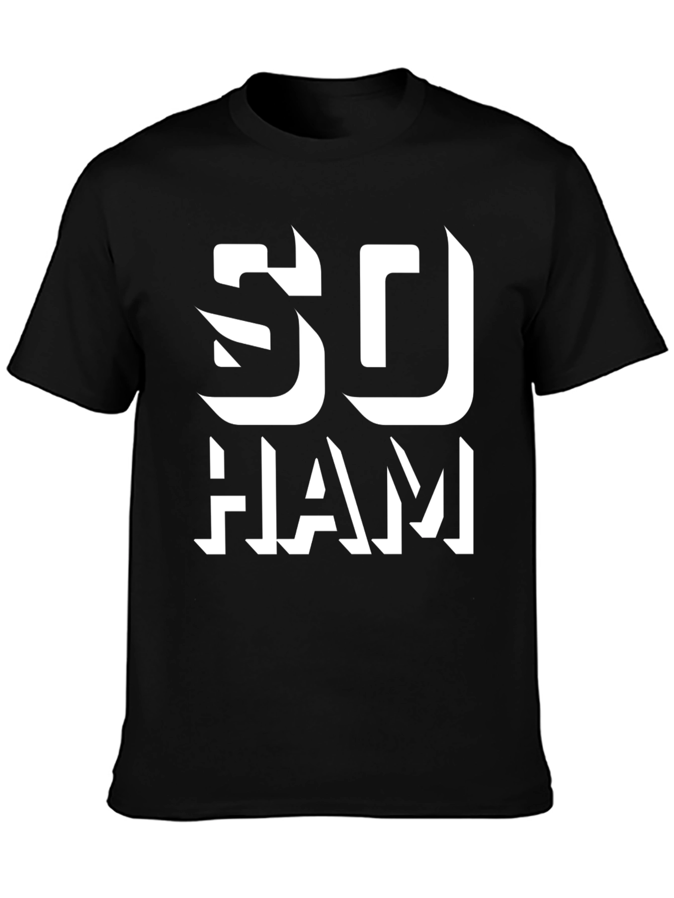 Black So Ham Graphic T-Shirt - Black Cotton Blend Casual Wear view 3