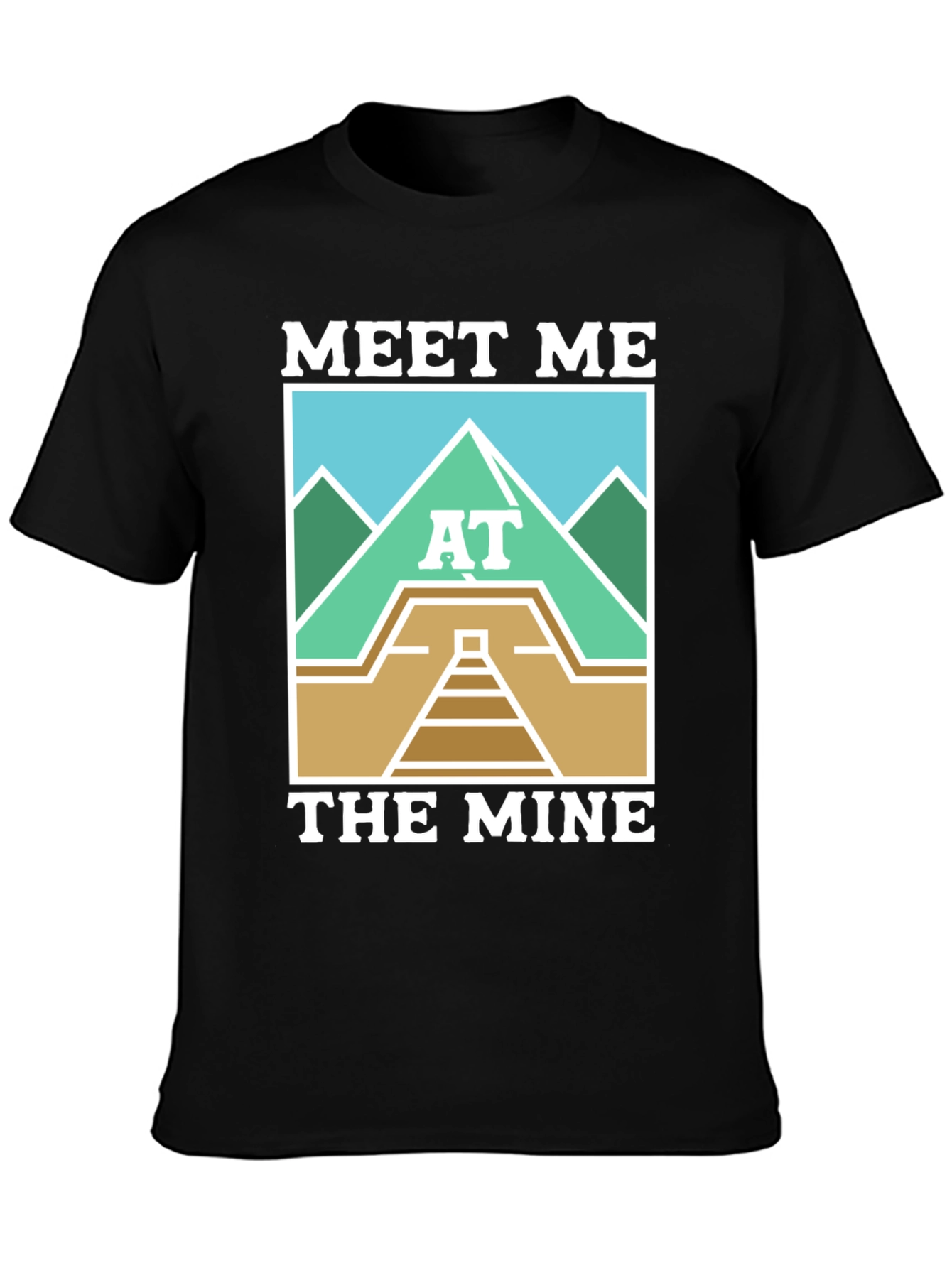 Black Meet Me at The Mine T-Shirt - Cool Graphic Tee view 3