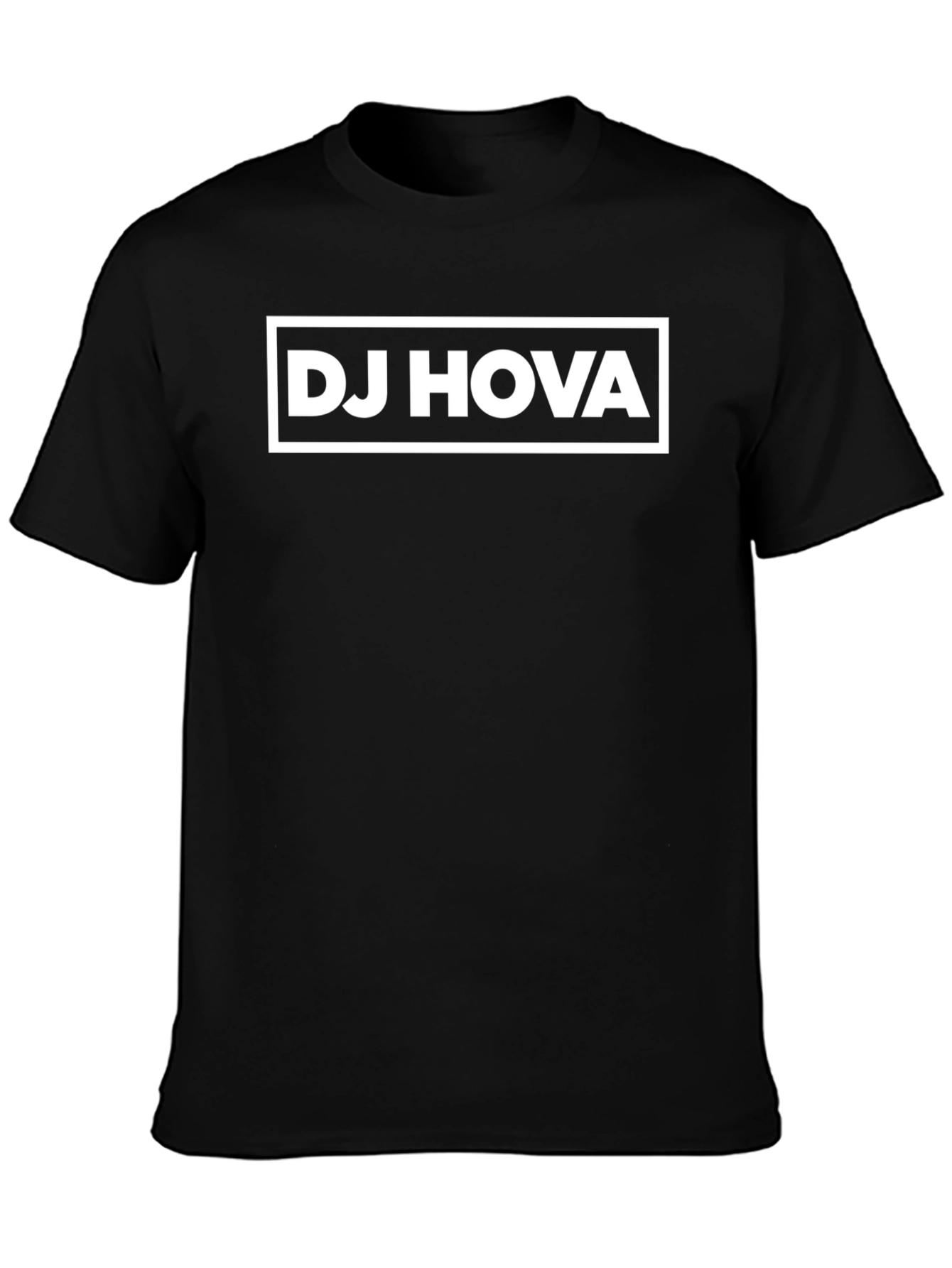 Black DJ HOVA Graphic T-Shirt - Classic Crew Neck view 3