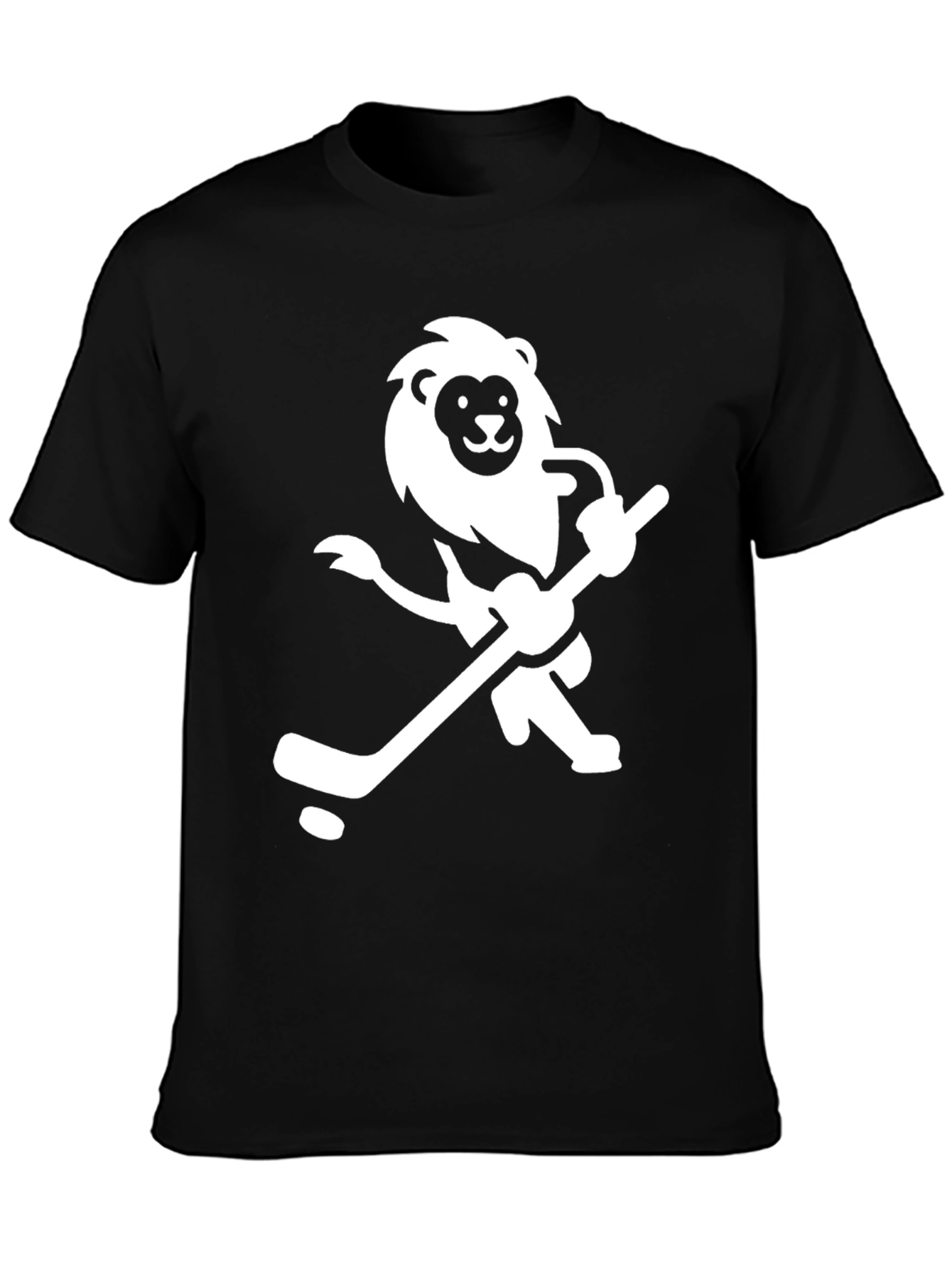Black Lion Hockey T-Shirt - Black Cotton Graphic Tee view 3