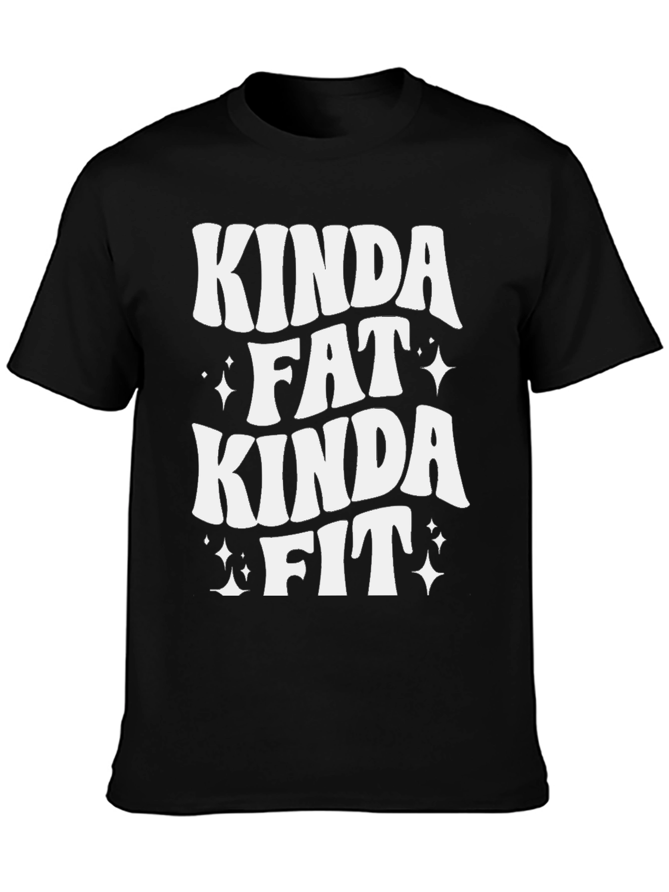 Black Kinda Fat Kinda Fit Graphic Tee - Unisex view 3