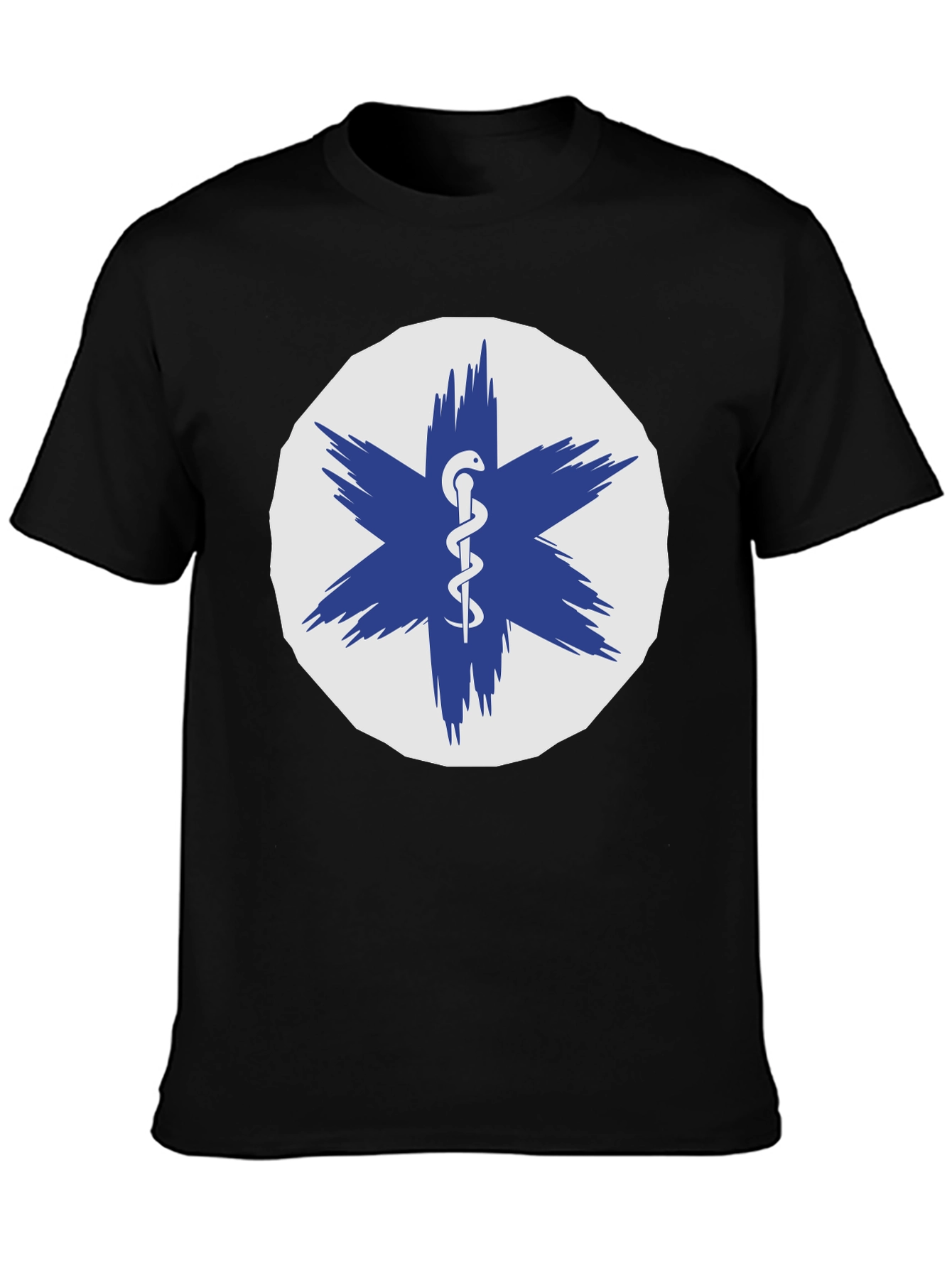 Black Medical Star of Life Black T-Shirt view 3