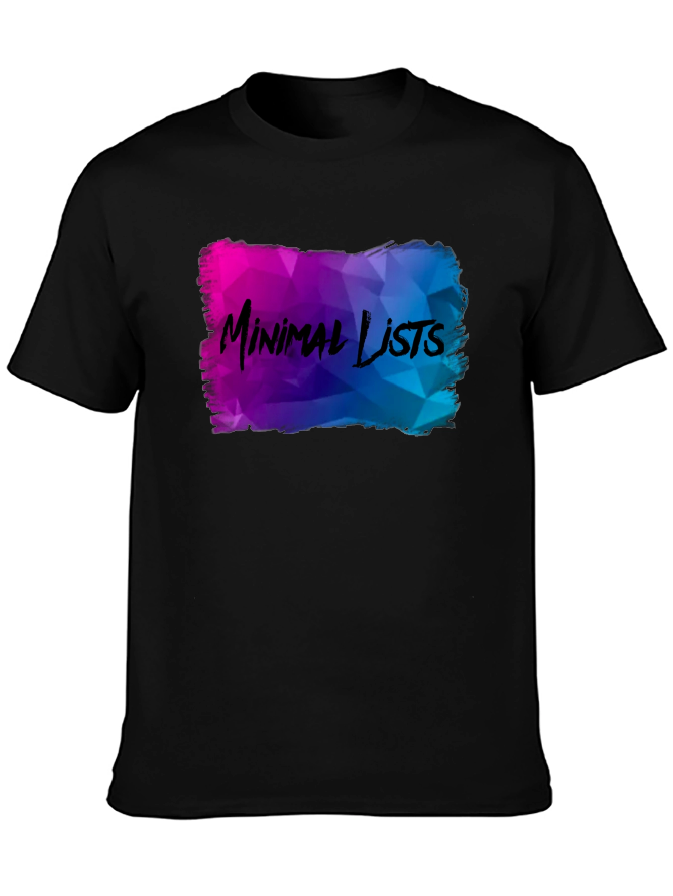 Black Minimal Lists Graphic T-Shirt - Unique Design view 3