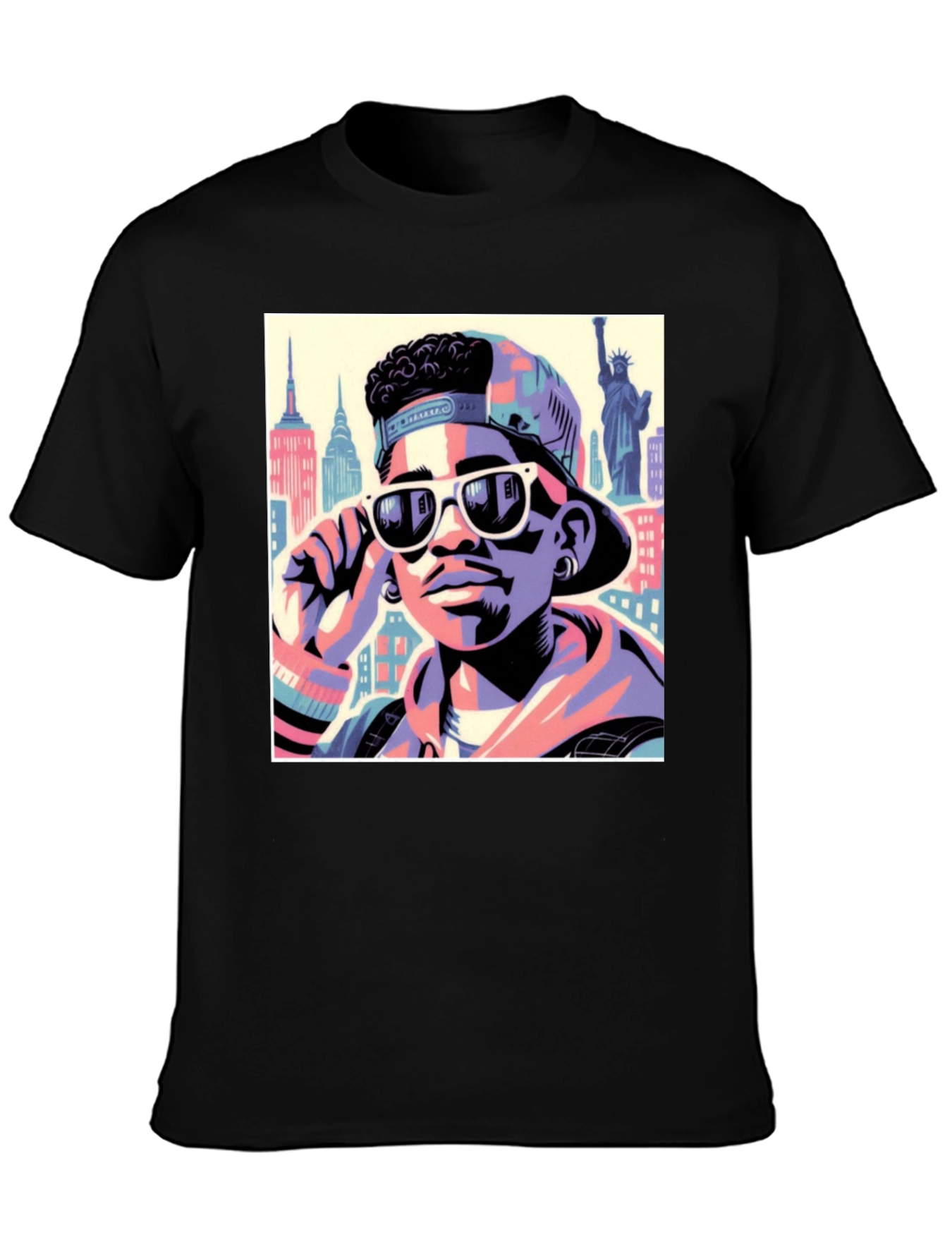 Black Fresh Prince Style T-Shirt - Cool Graphic Tee view 3