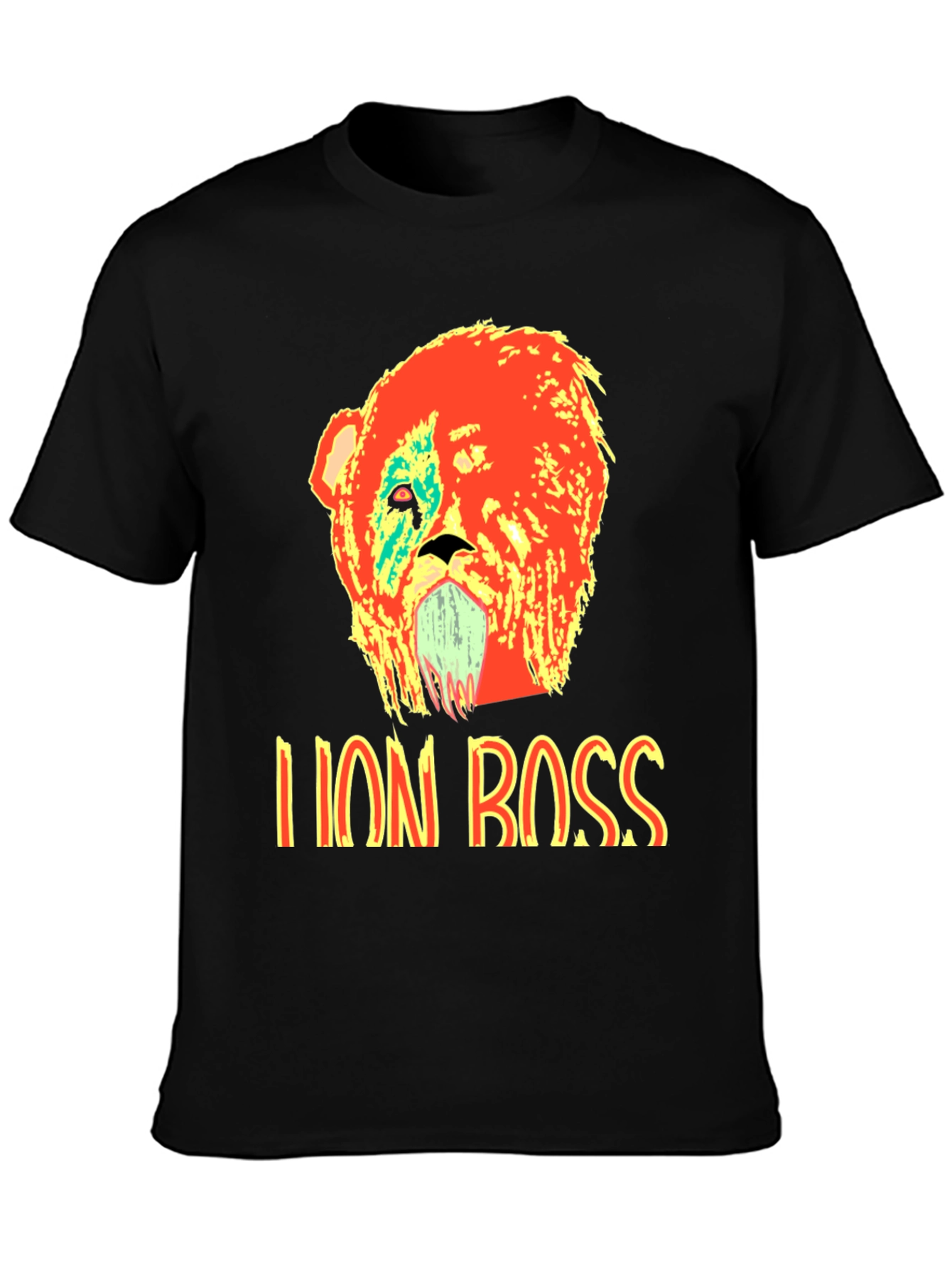 Black Lion Boss Graphic T-Shirt - Bold Design view 3