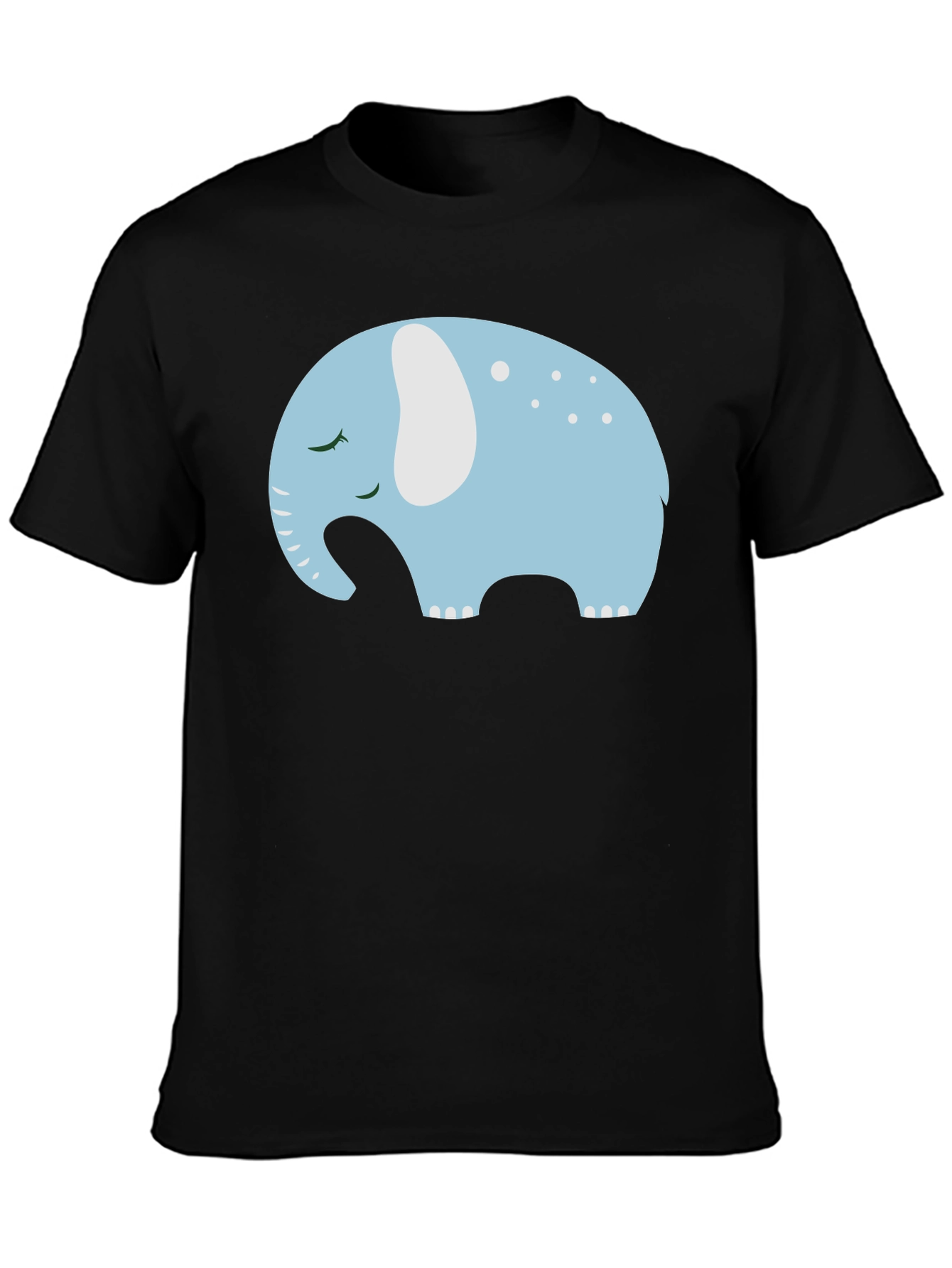 Black Cute Sleeping Elephant Graphic Tee view 3