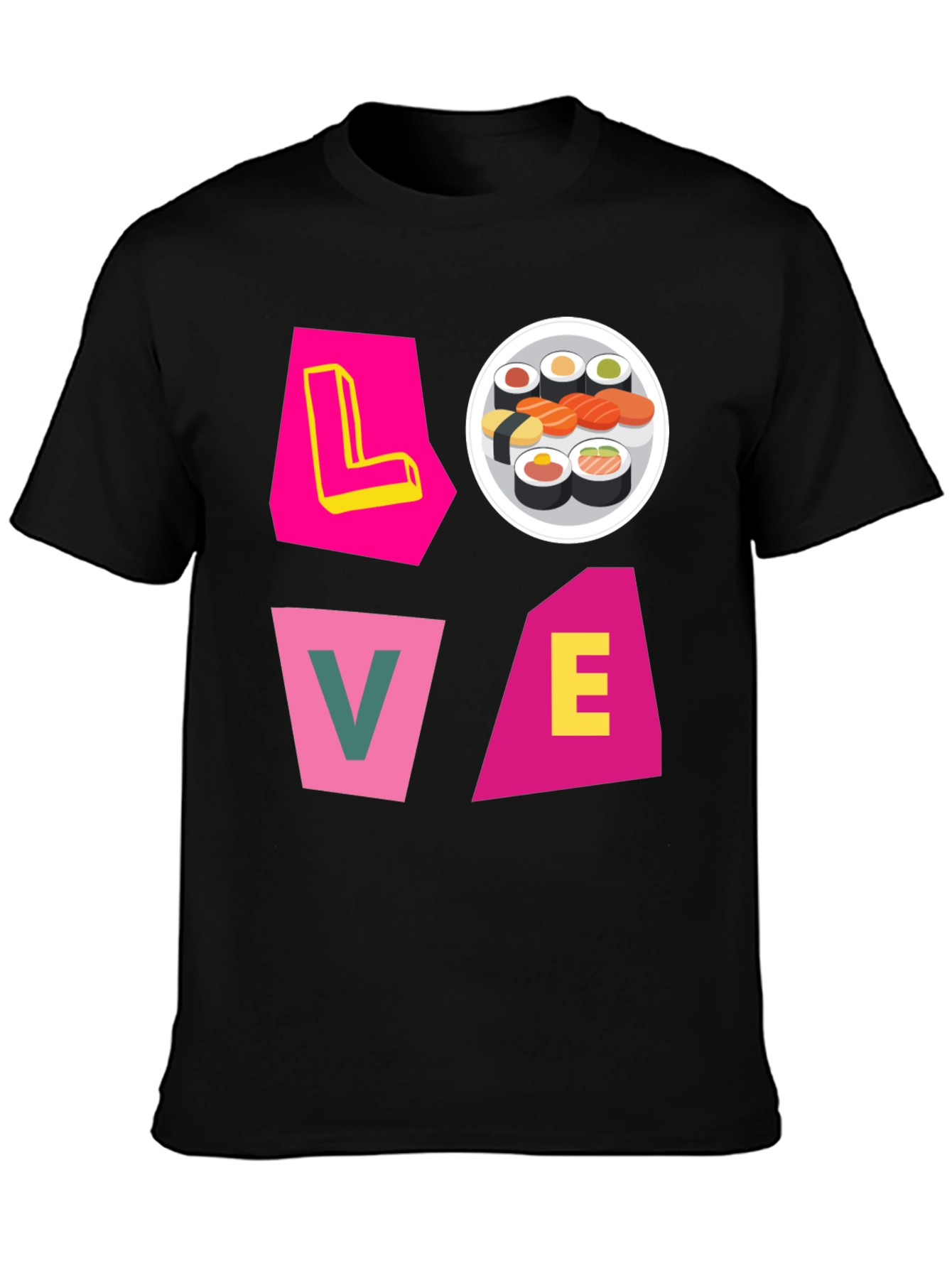 Black Sushi Lover Graphic Tee - Unique Design view 3