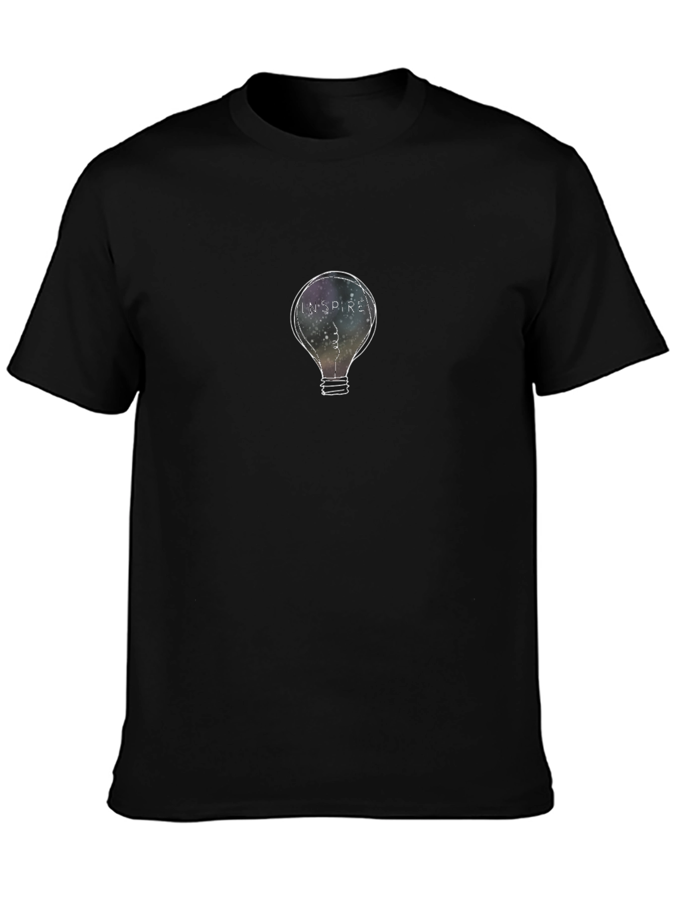 Black Inspire Lightbulb Graphic Tee - Unisex Black T-Shirt view 3
