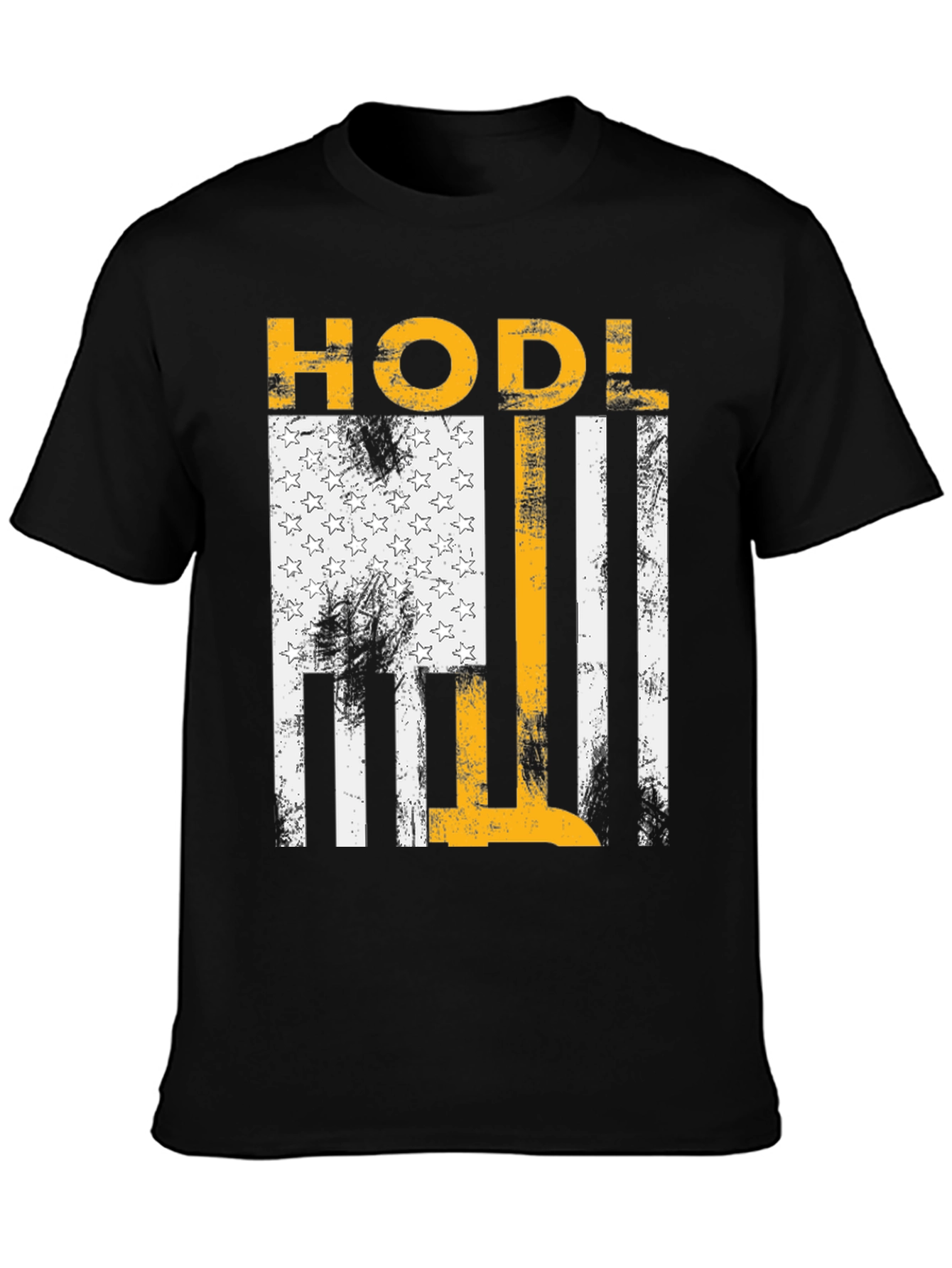 Black HODL American Flag Style Graphic Tee view 3