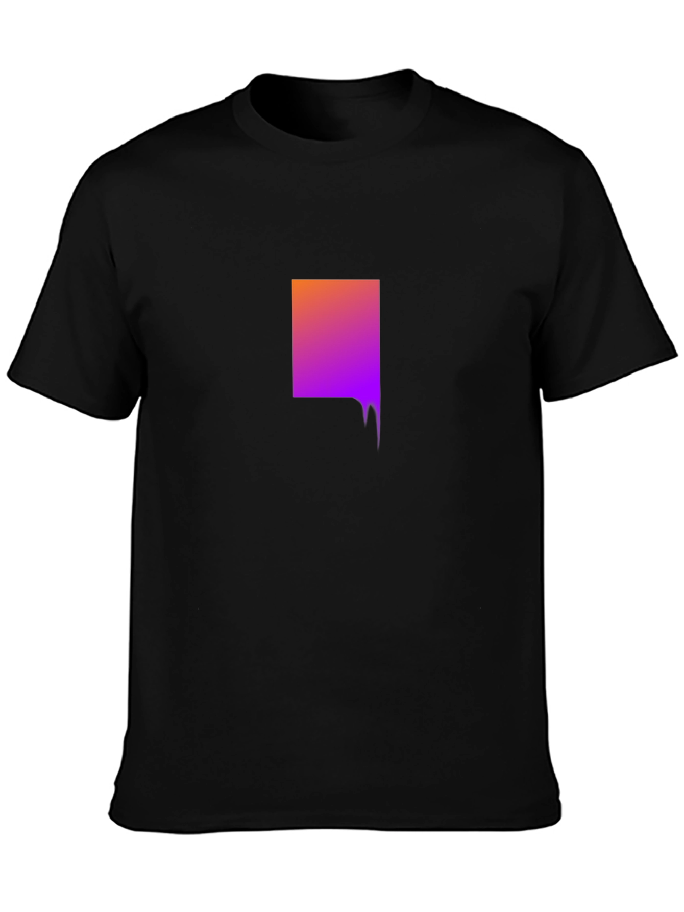 Black Gradient Square Drip Graphic Tee - Trendy Casual Wear view 3