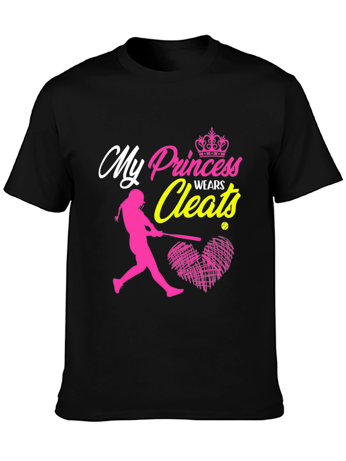 Black My Princess Wears Cleats T-Shirt view 3