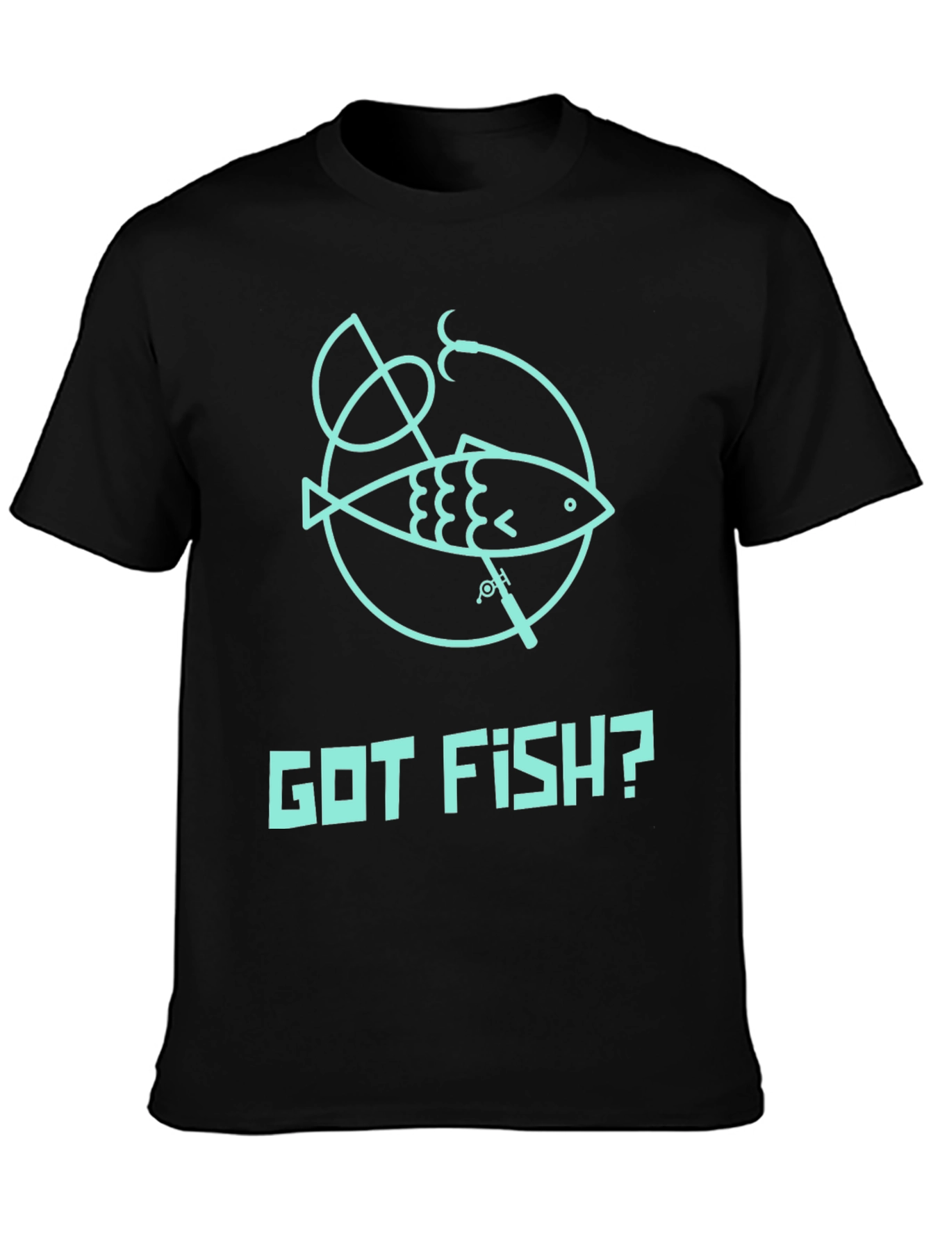 Black Got Fish? Black Cotton Graphic Tee view 3