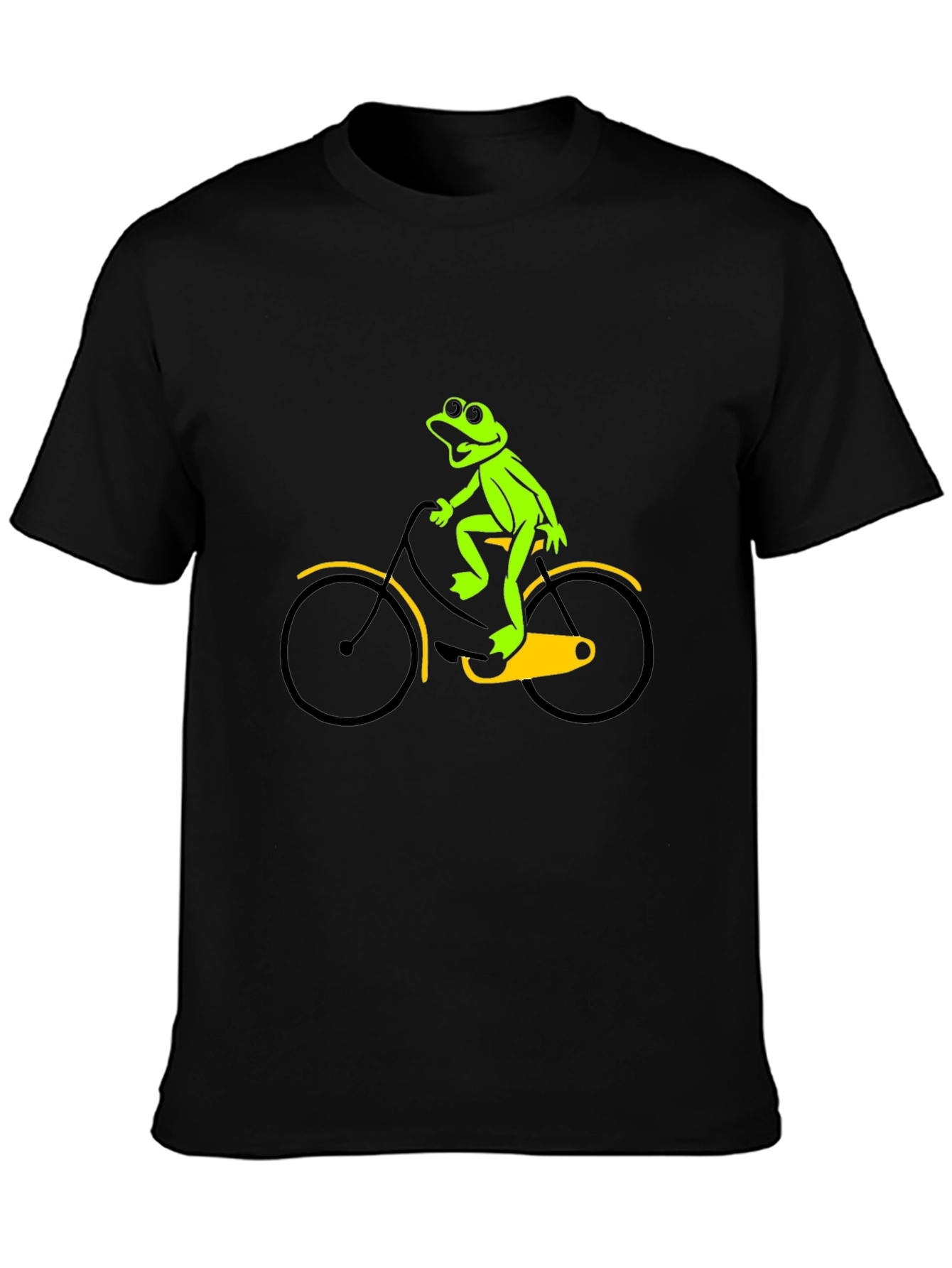 Black Frog on a Bike Graphic Tee - Black T-Shirt view 3