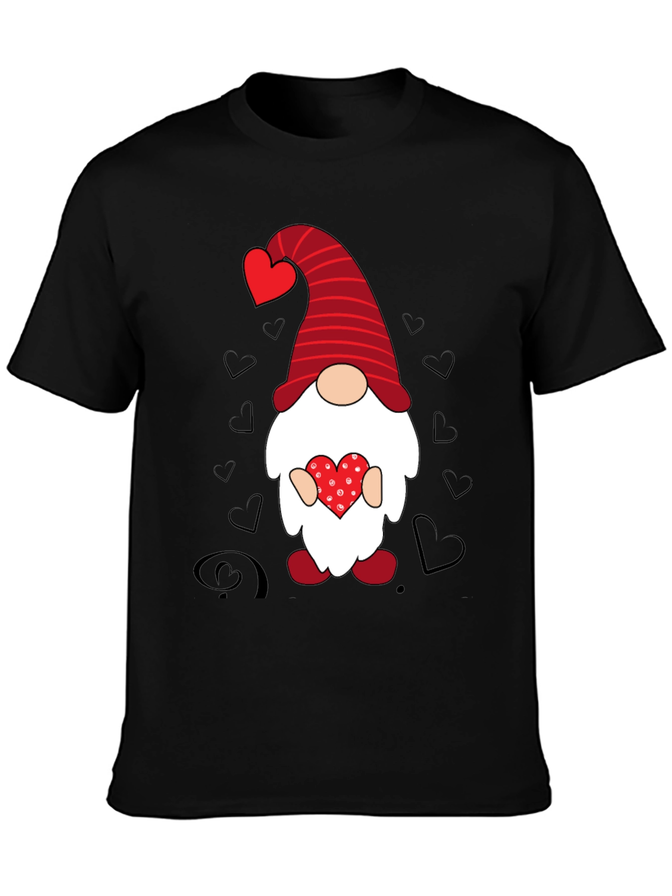 Black Valentine Gnome Men's T-shirt view 3