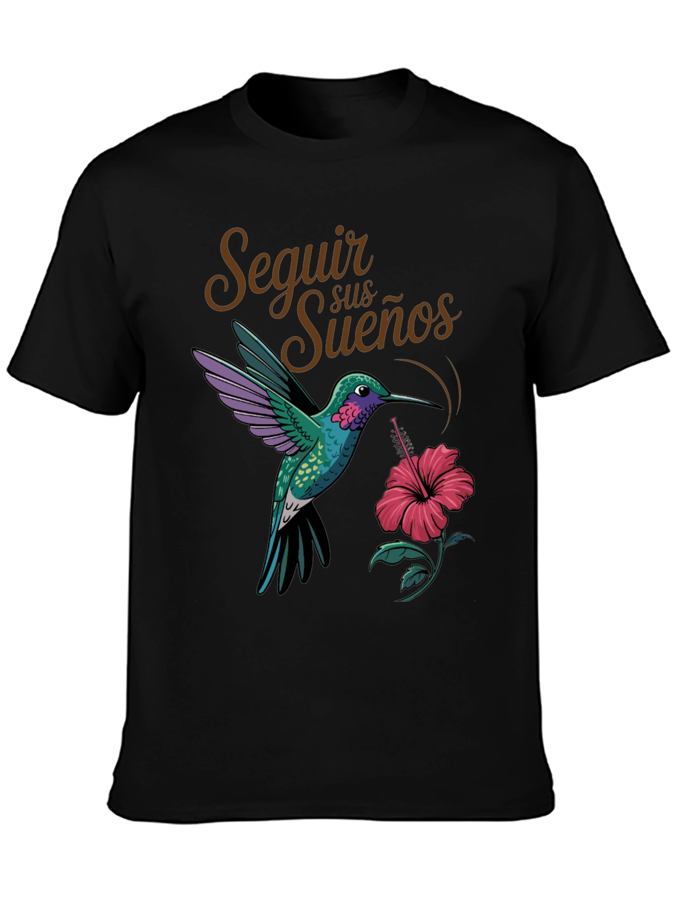 Black Follow Your Dreams Hummingbird Graphic Tee view 3