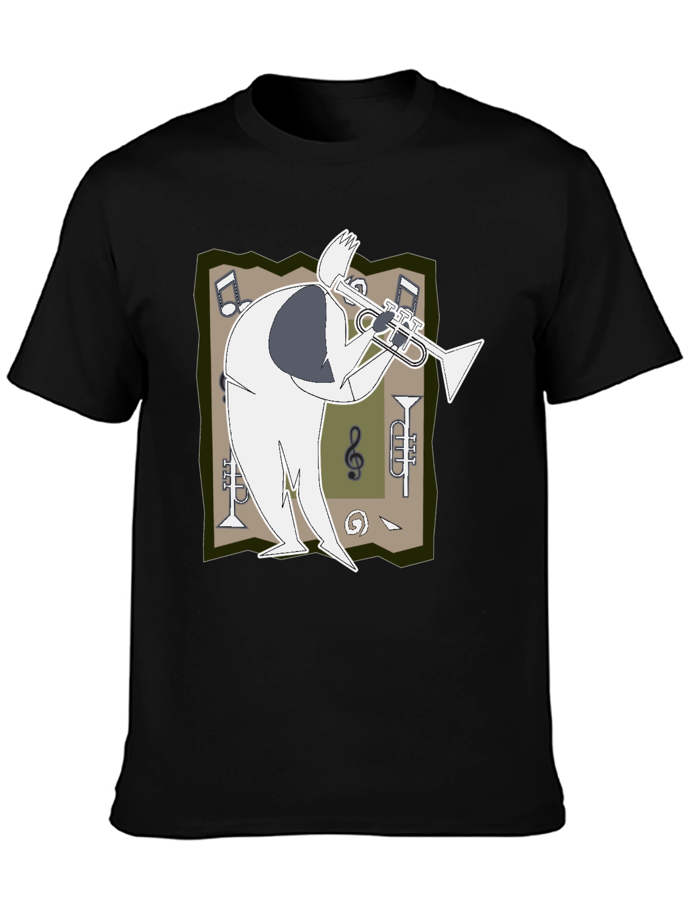 Black Jazz Trumpet Graphic T-Shirt - Black view 3