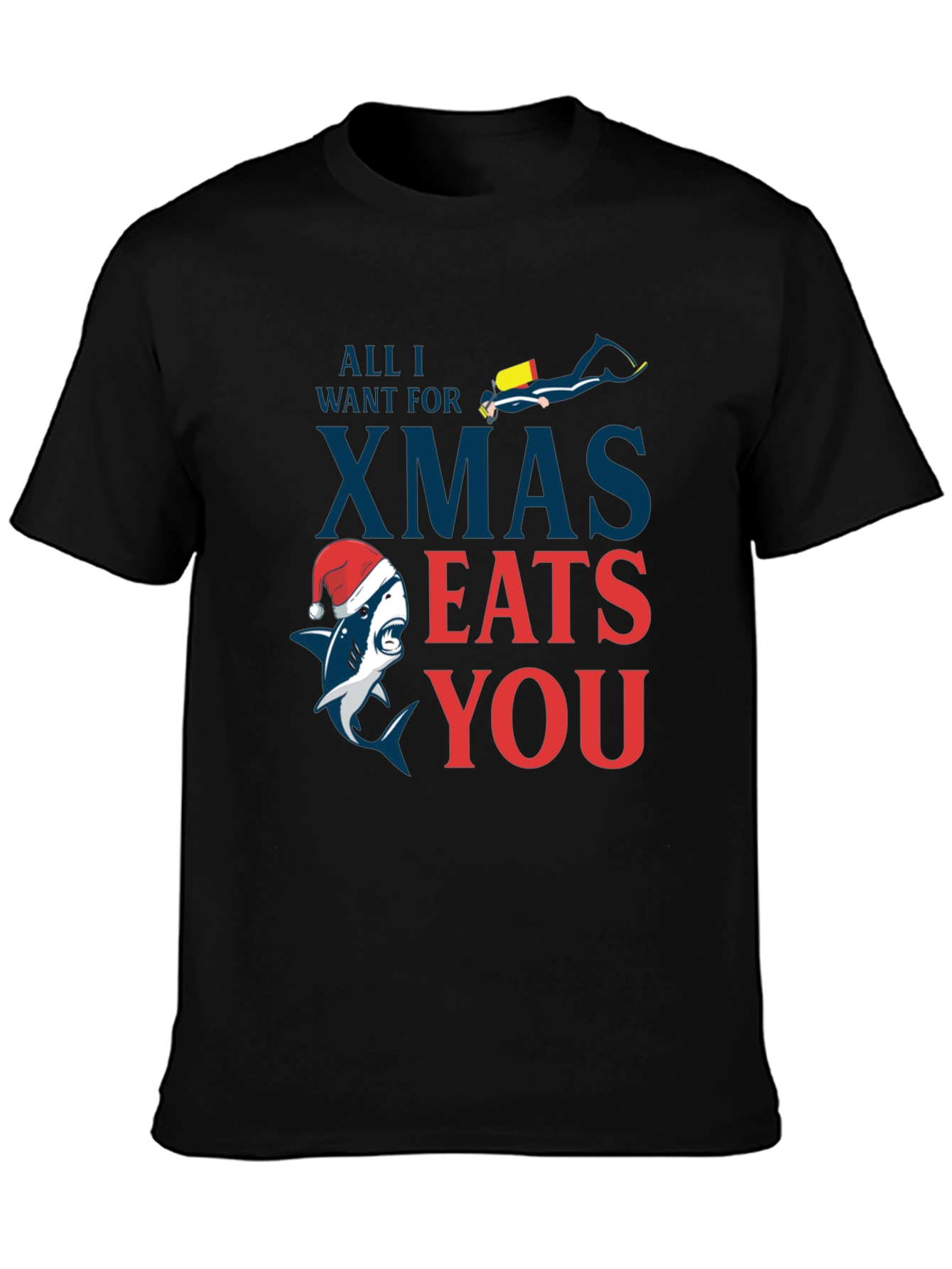 Black Shark Xmas Eats You Graphic Tee view 3