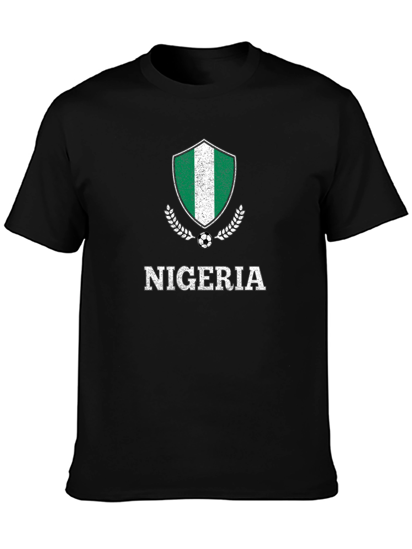 Black Nigeria Soccer T-Shirt - Country Pride Tee view 3