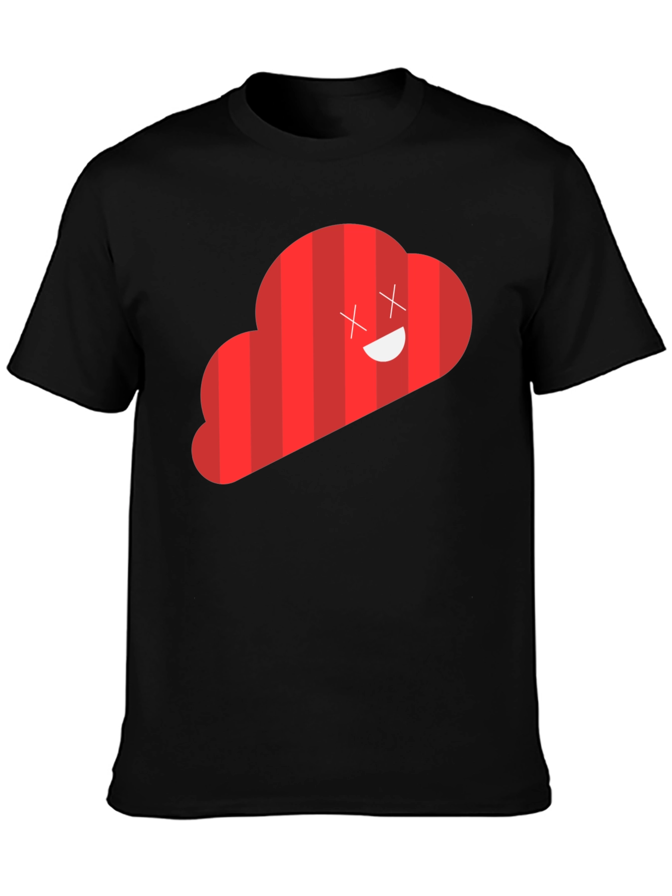 Black Red Cloud Graphic Tee - Funny Cartoon Design view 3