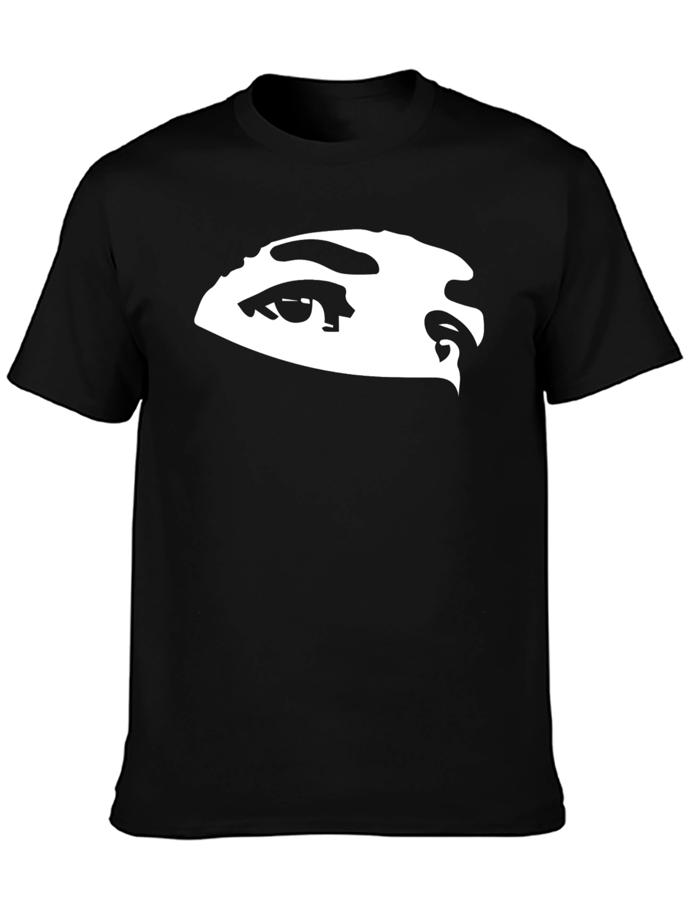 Black Mysterious Eyes Graphic Black Tee for Men view 3