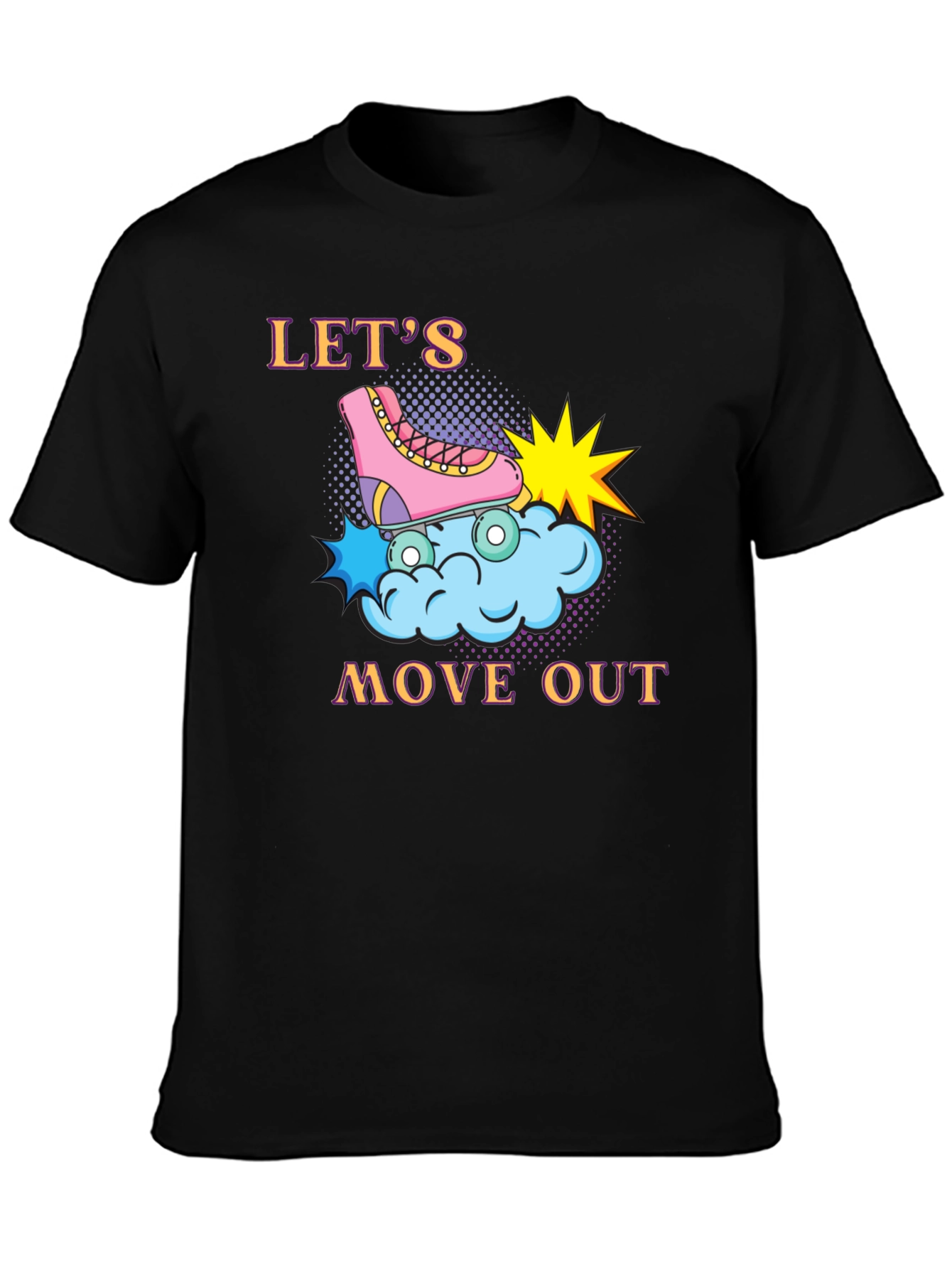 Black Let's Move Out Graphic T-Shirt view 3