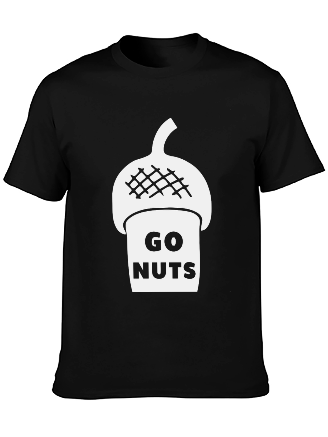 Black Go Nuts Acorn Graphic T-Shirt view 3