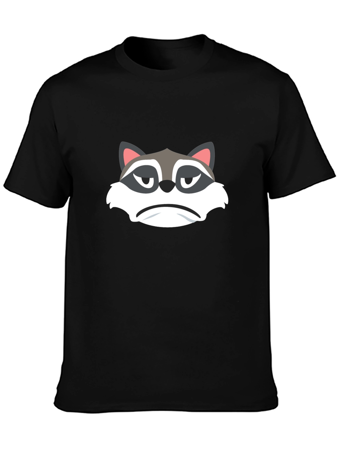 Black Grumpy Raccoon Graphic Tee - Soft Black Cotton view 3