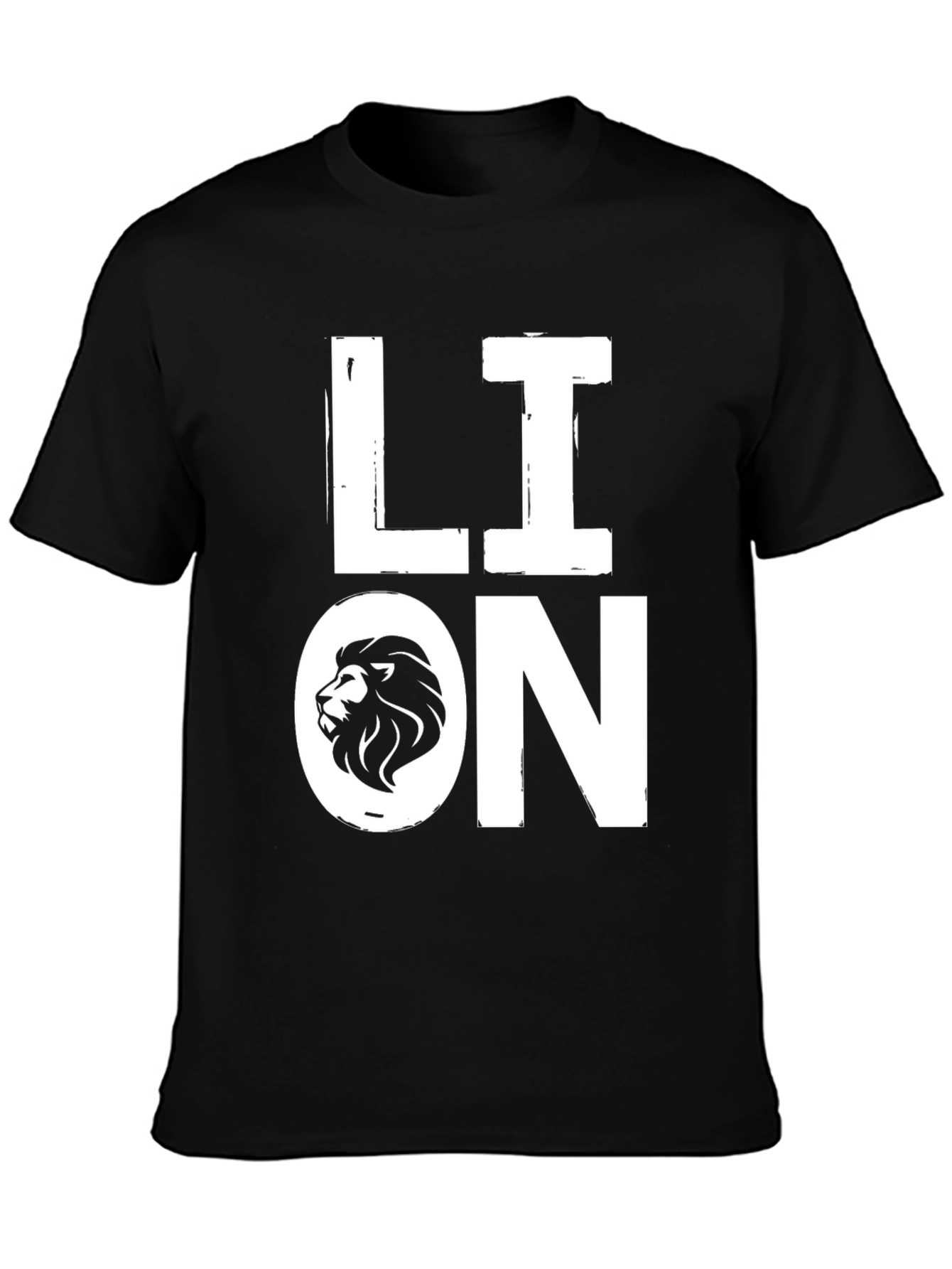 Black Lion Graphic Tee - Cool Animal Print T-Shirt view 3