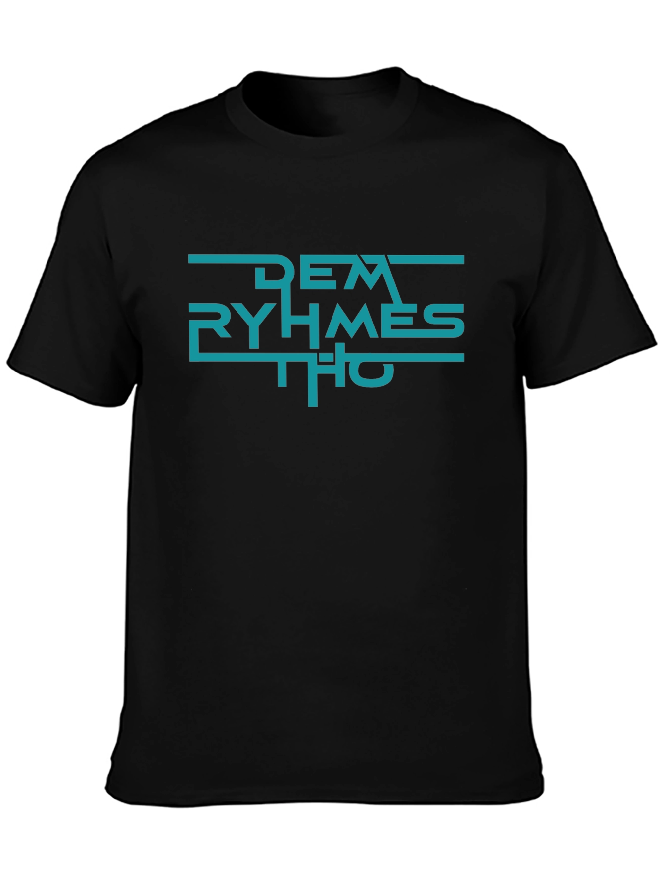 Black Dem Ryhmes Tho Black T-Shirt - Urban Graphic Tee view 3