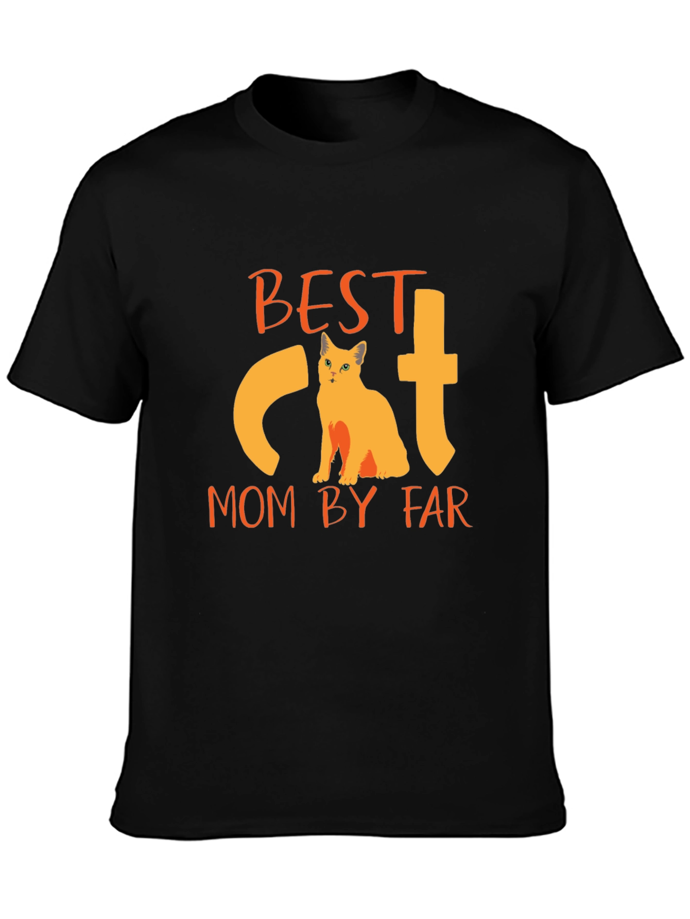 Black Best Cat Mom T-Shirt - Novelty Graphic Tee view 3