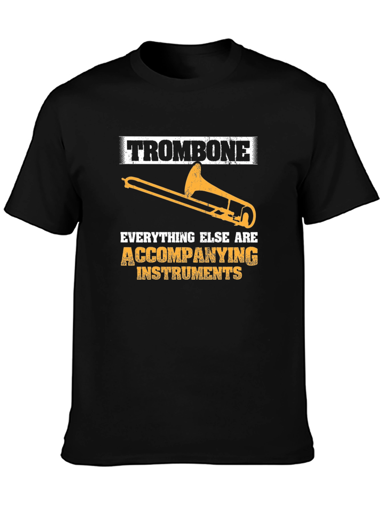 Black Trombone Player's T-Shirt - Accompanying Instruments view 3