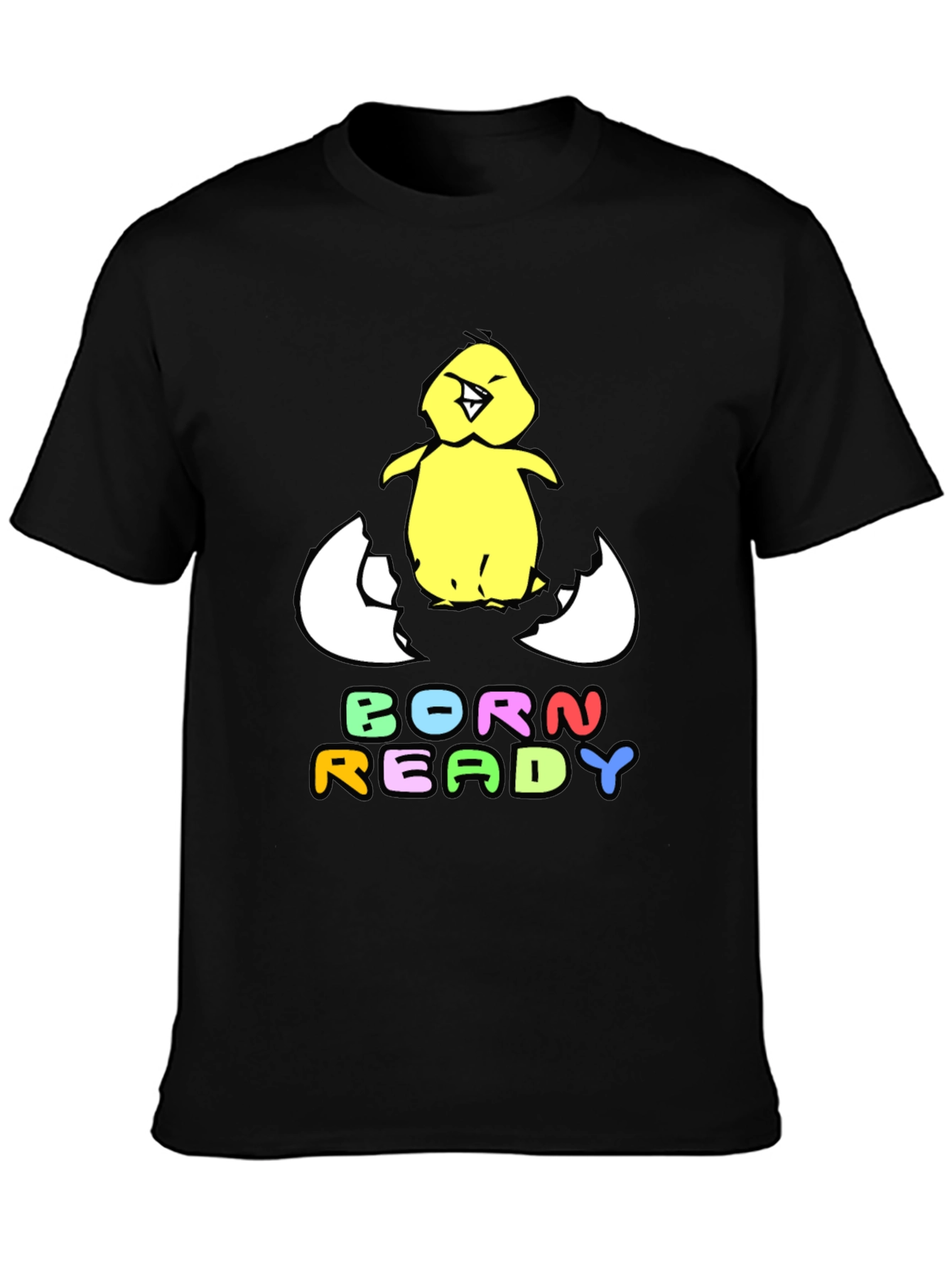 Black Born Ready Chick T-Shirt view 3