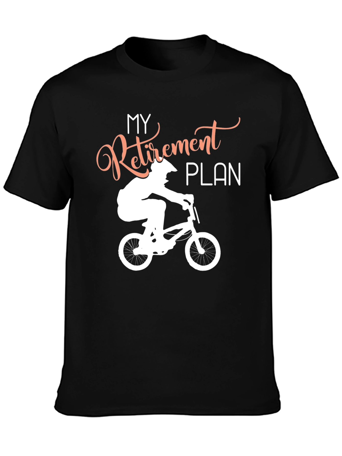 Black Retirement Plan Biking T-Shirt view 3