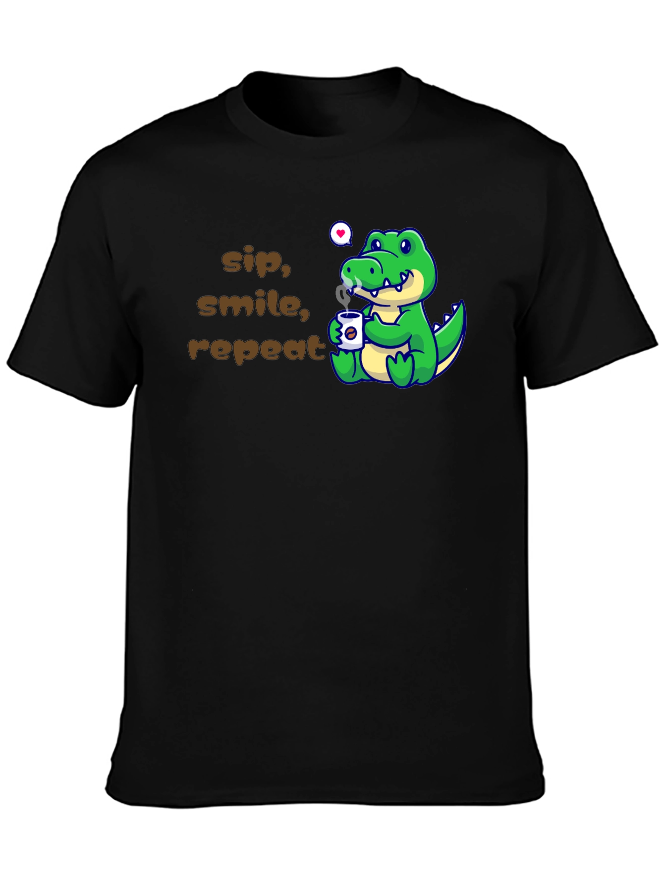 Black Sip, Smile, Repeat Alligator T-Shirt view 3