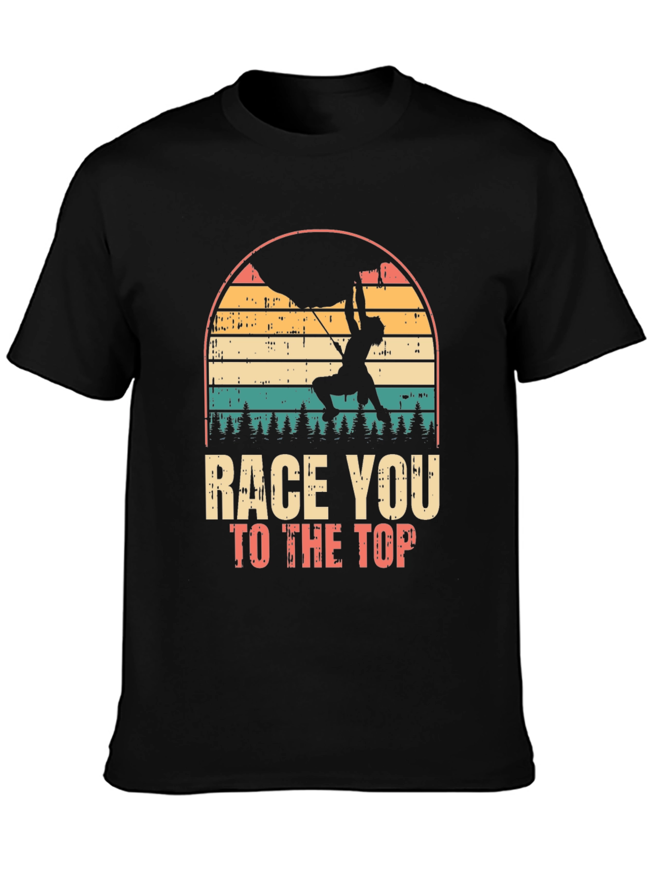 Black Race You To The Top Climbing T-Shirt view 3