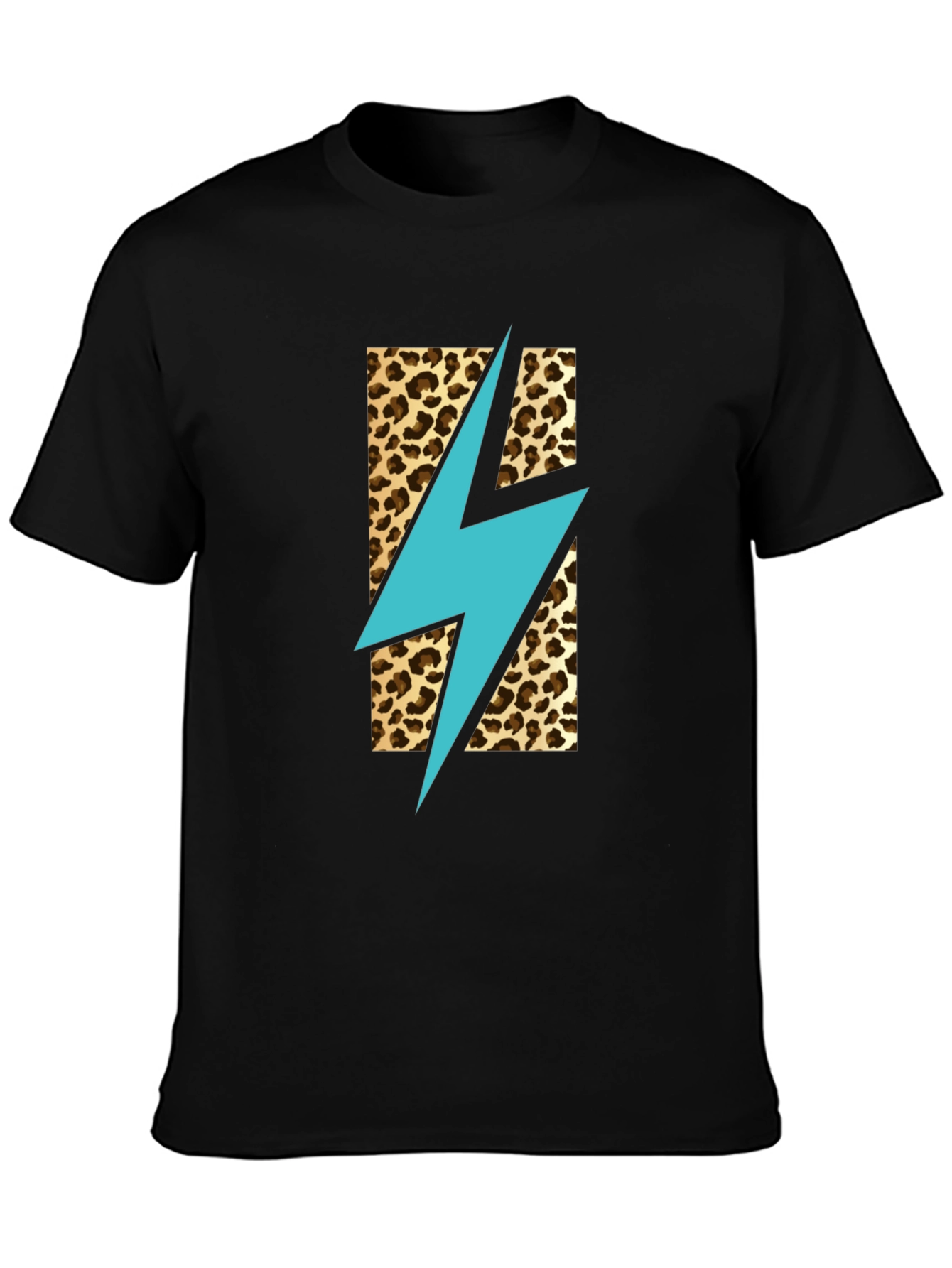 Black Leopard Lightning Bolt T-Shirt - Stylish Graphic Tee view 3