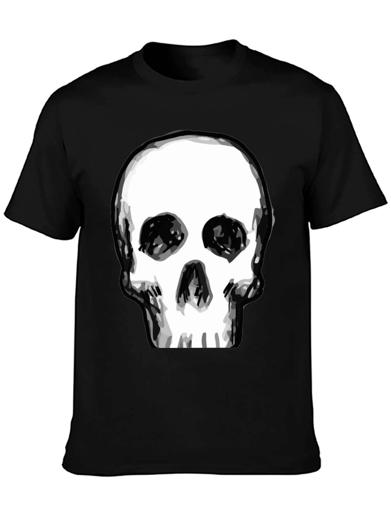 Black Skull Graphic Tee - Men's Black T-Shirt view 3