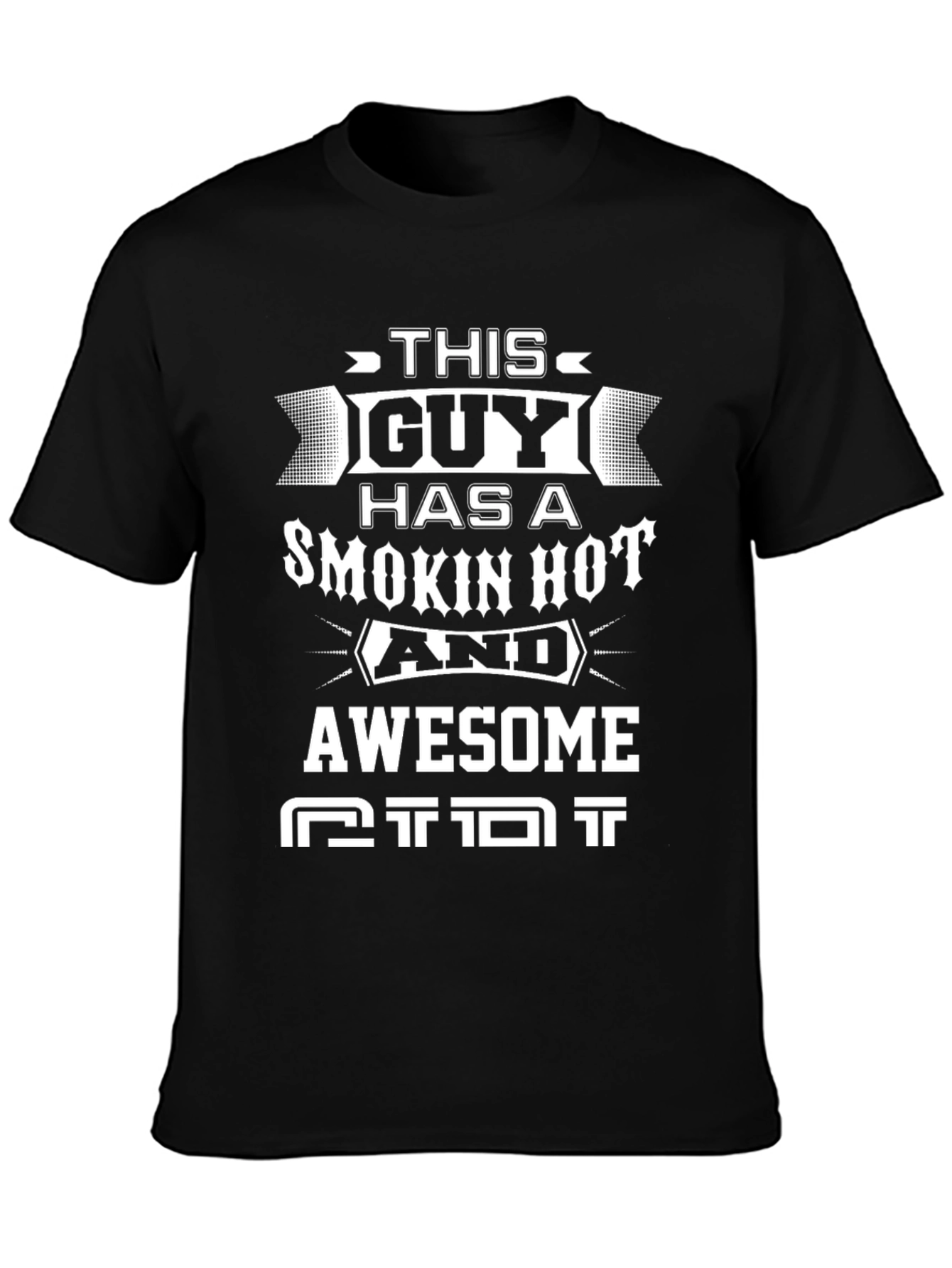 Black Smokin' Hot & Awesome Guy T-Shirt - Black Cotton Tee view 3