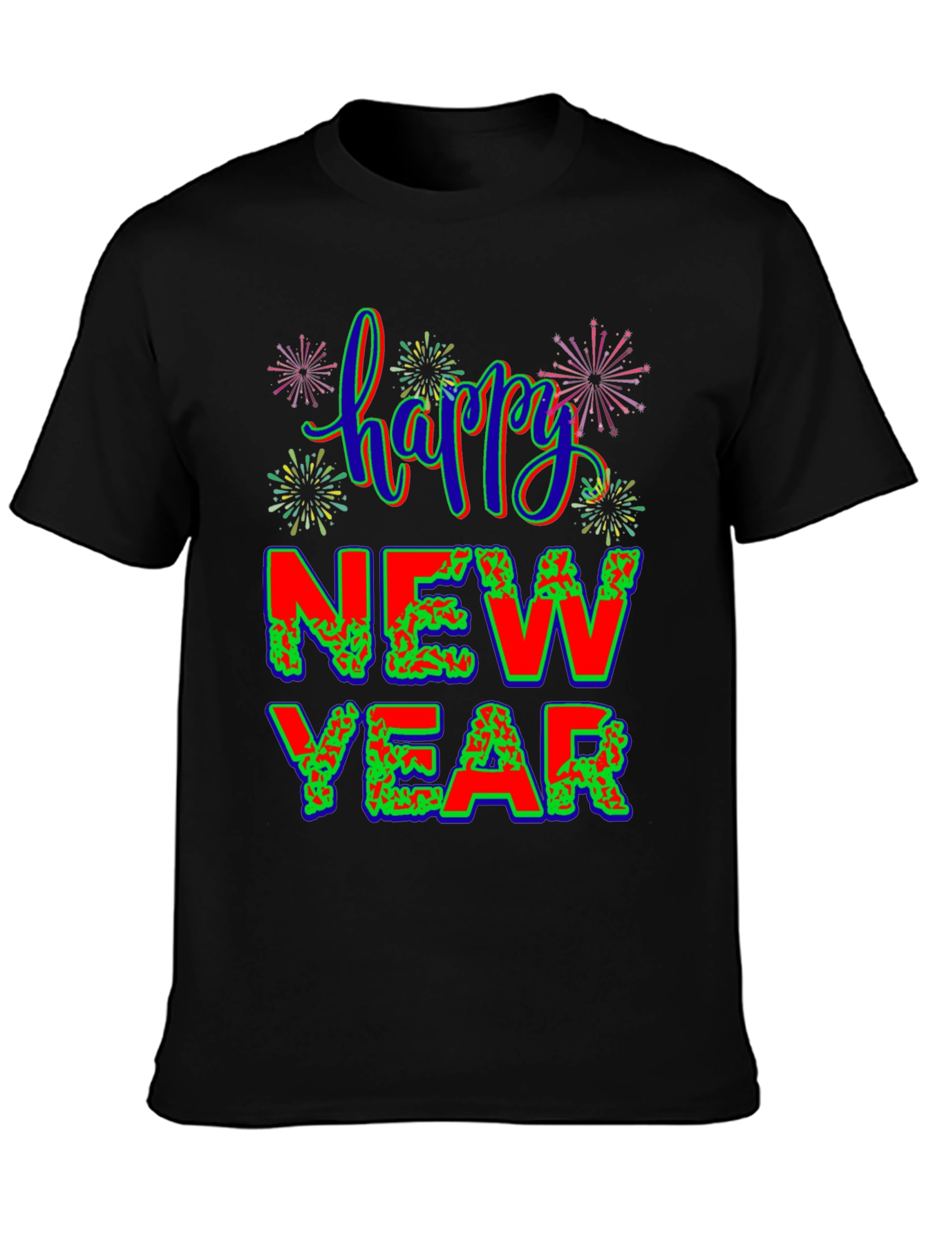 Black Happy New Year Graphic Tee view 3