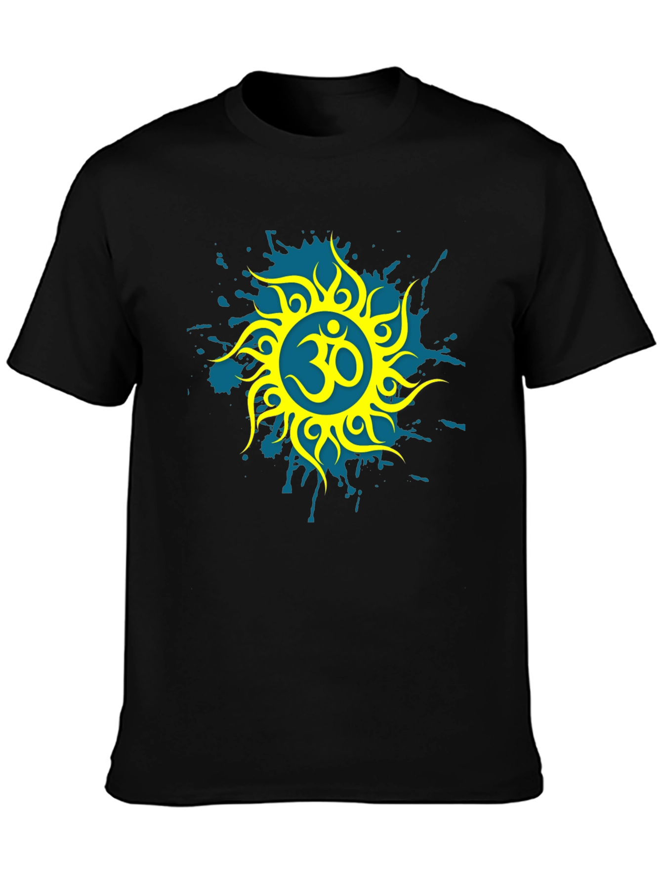Black Om Symbol Graphic Tee - Stylish Black T-Shirt view 3