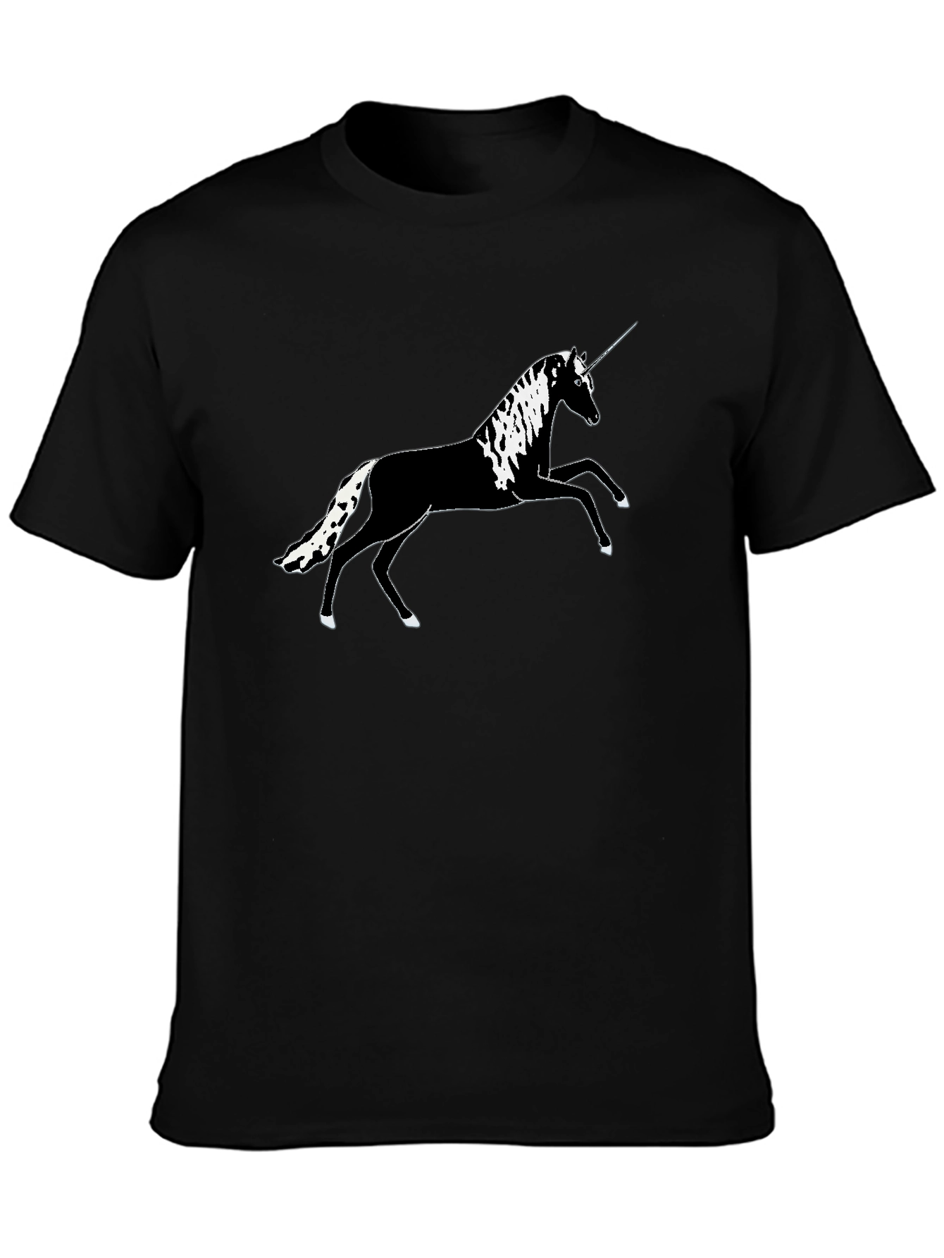 Black Unicorn Graphic Tee - Stylish Black Cotton T-Shirt view 3