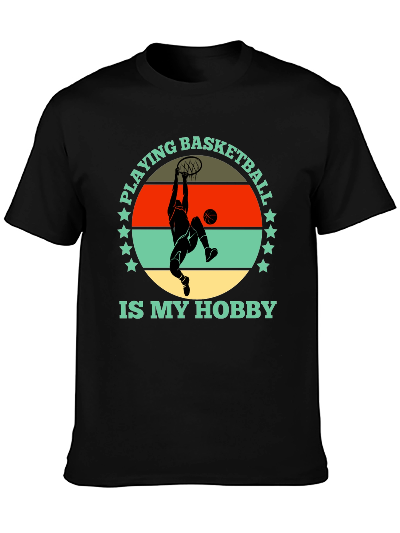 Black Basketball Hobby Graphic Tee - Stylish Cotton T-Shirt view 3