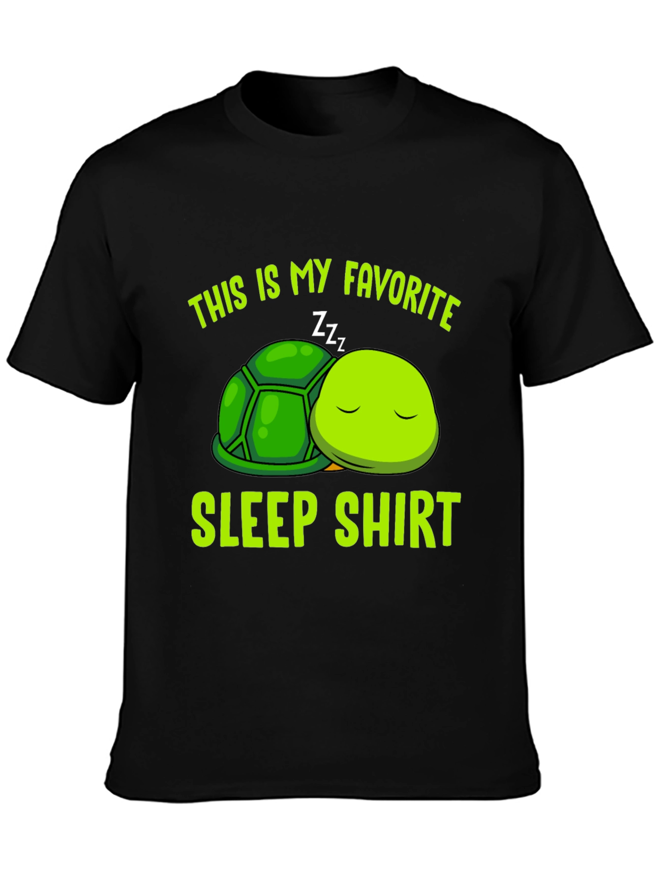 Black Turtle Sleep Shirt - Funny Animal Lover Tee view 3